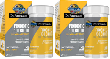 Garden of Life Dr.Formulated Pre, Post & Probiotics 100 Billion CFU Once Daily 3-in-1 Complete Probiotics,Prebiotics & Postbiotics Supplement for Women and Men-Extra Strength,30 Day Supply,(Pack of 2) Garden of LifeAu supplements