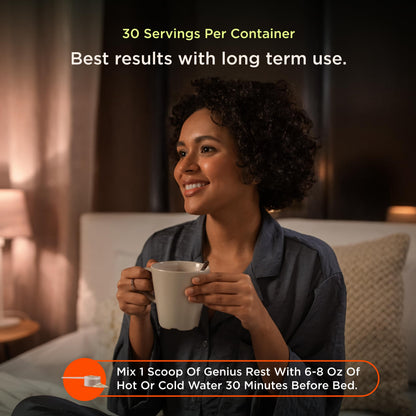 The Genius Brand Genius Rest Nootropic – Melatonin-Free Sleep Support Supplement for Calm & Relaxation – Lemon Tea – 30 Servings The Genius BrandUS supplements