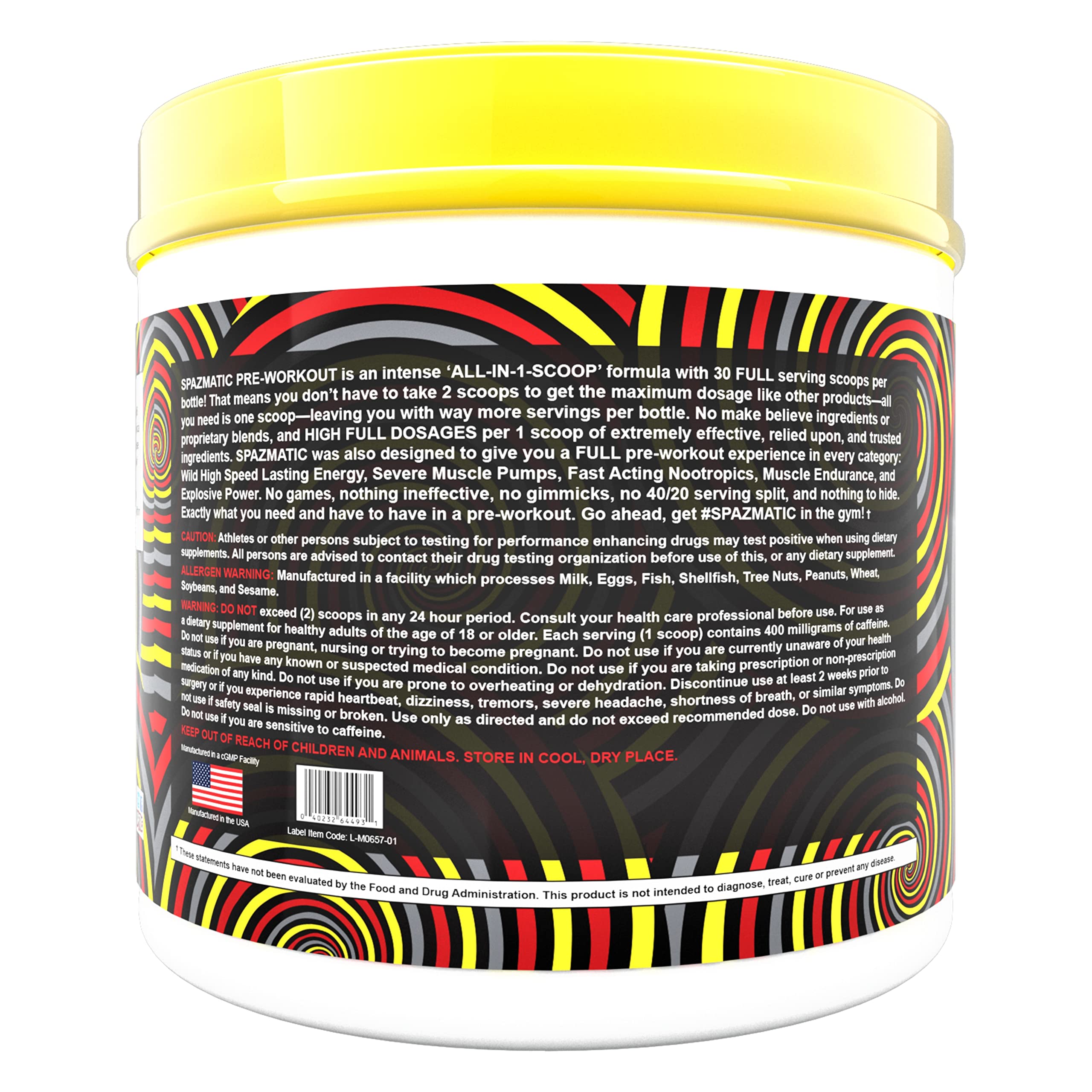 Spazmatic Pre-Workout Powder - 400mgs Caffeine - 6 Grams Pure Citrulline for Muscle TIM MURIELLO'S SPAZMATIC PRE-WORKOUT DRINKAu supplements