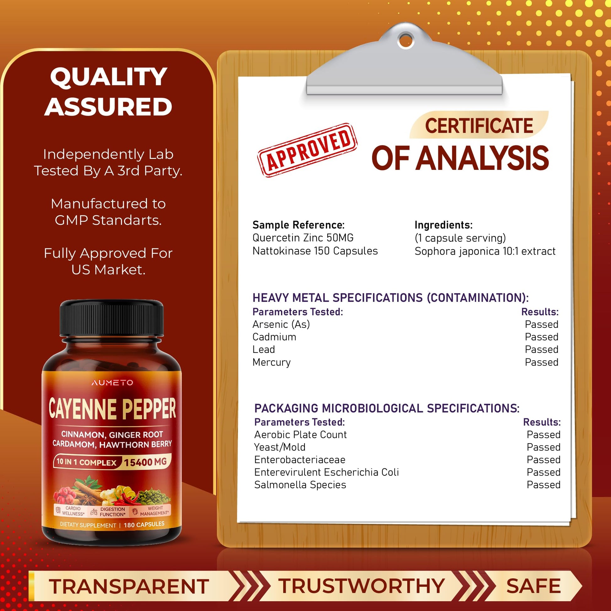AUMETO Cayenne Pepper 15,400mg Ultra Complex with Cinnamon, Ginger Root, Cardamom AUMETOAu supplements