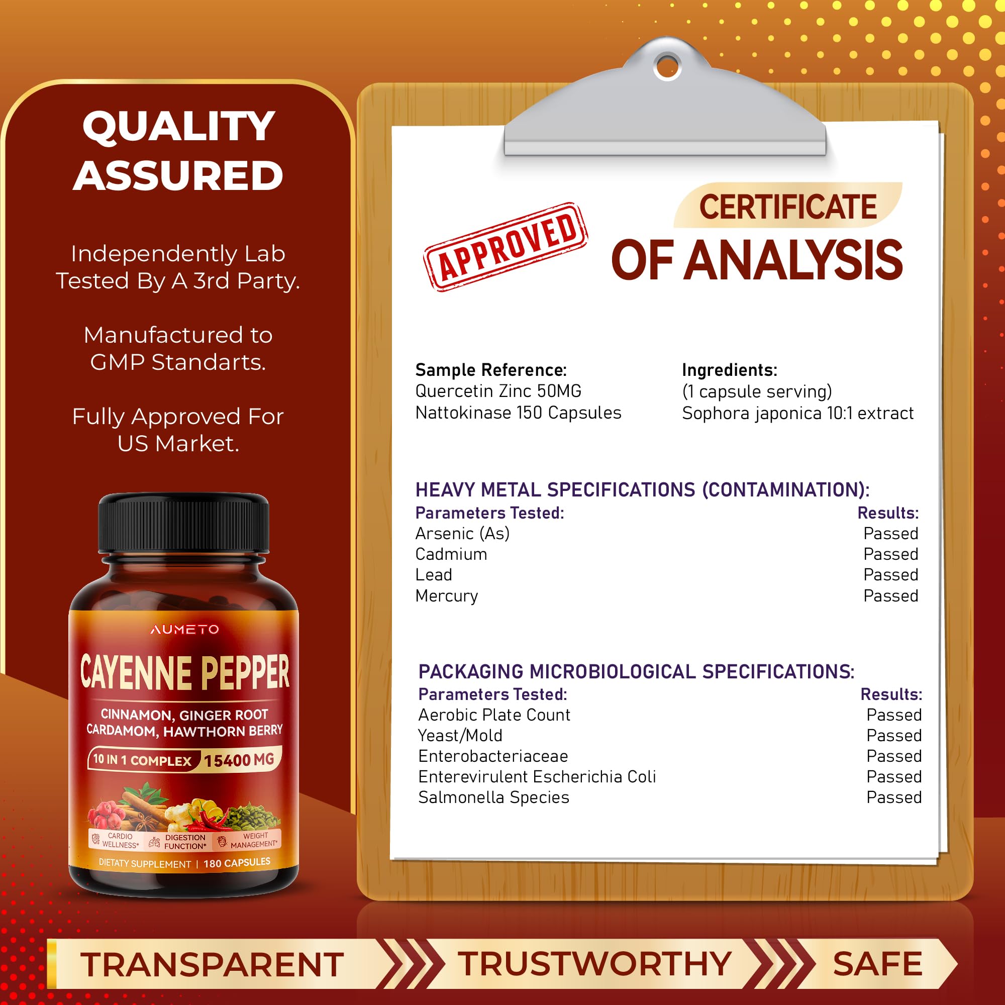 AUMETO Cayenne Pepper 15,400mg Ultra Complex with Cinnamon, Ginger Root, Cardamom AUMETOAu supplements