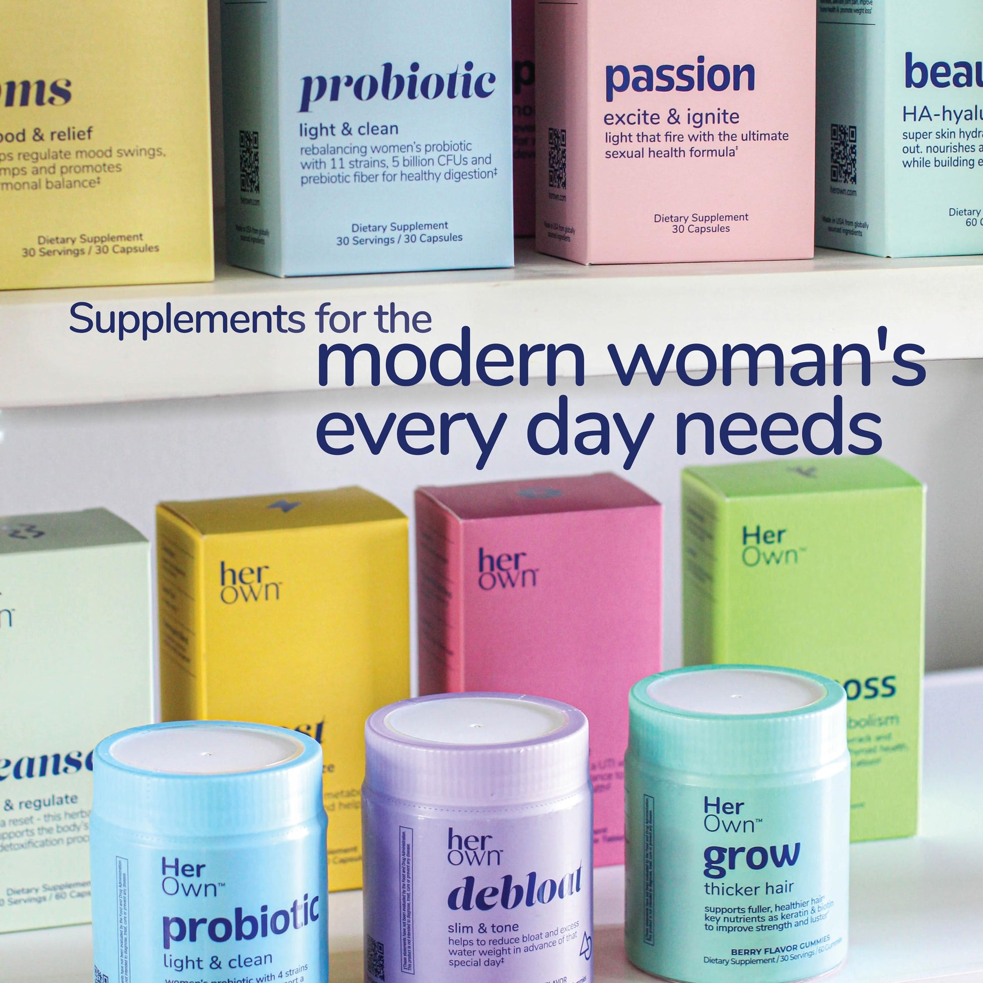 her own PMS, Supports PMS Symptoms, Promotes Positive Mood, Natural Hormone Balance, Helps Relieve Cramping, Hot Flashes Menopause Relief, Gluten and Soy Free, Vegan, 30 Capsules, 30 Servings her ownAu supplements