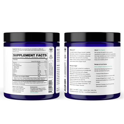 Ora Organic Vegan Collagen-Boosting Powder for Women and Men - Hair, Skin, & Nails Support - Bamboo Silica, Plant-Based Protein, Organic Vitamin C, Aloe Vera - Vanilla Flavor, 20 Servings Ora OrganicUS supplements