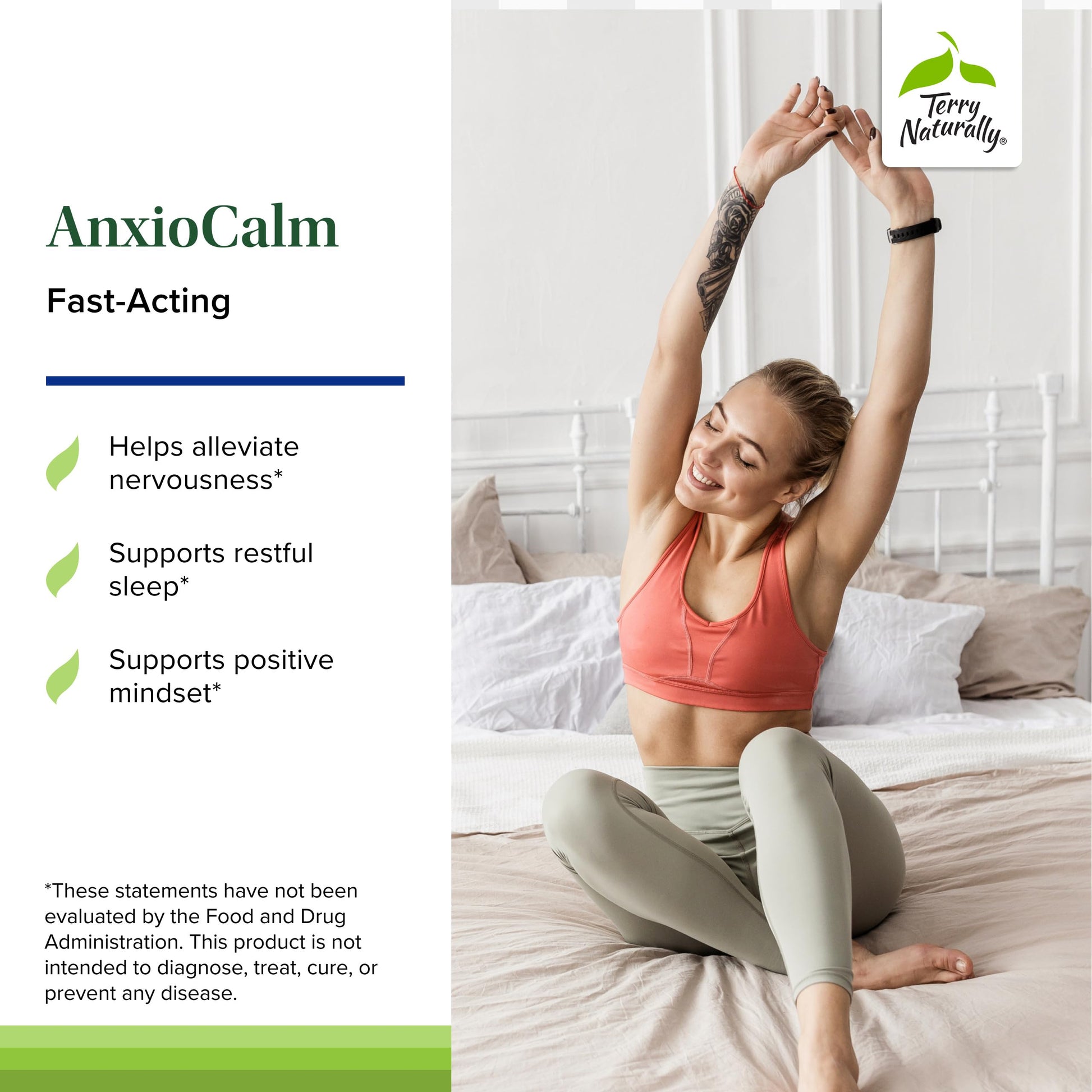 Terry Naturally AnxioCalm - 75 Tablets - Fast-Acting, Non-Drowsy, Non-Addictive Formula - Safe for Adults & Children 4+ Years - Non-GMO - 37 Servings Terry NaturallyAu supplements