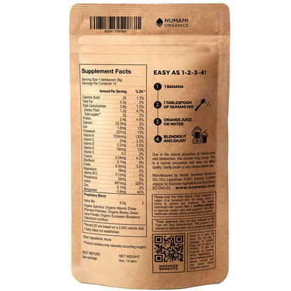 Numami Organic Detox Blueberry Smoothie Powder with Healthy Spirulina, Atlantic Dulse NumamiUS supplements