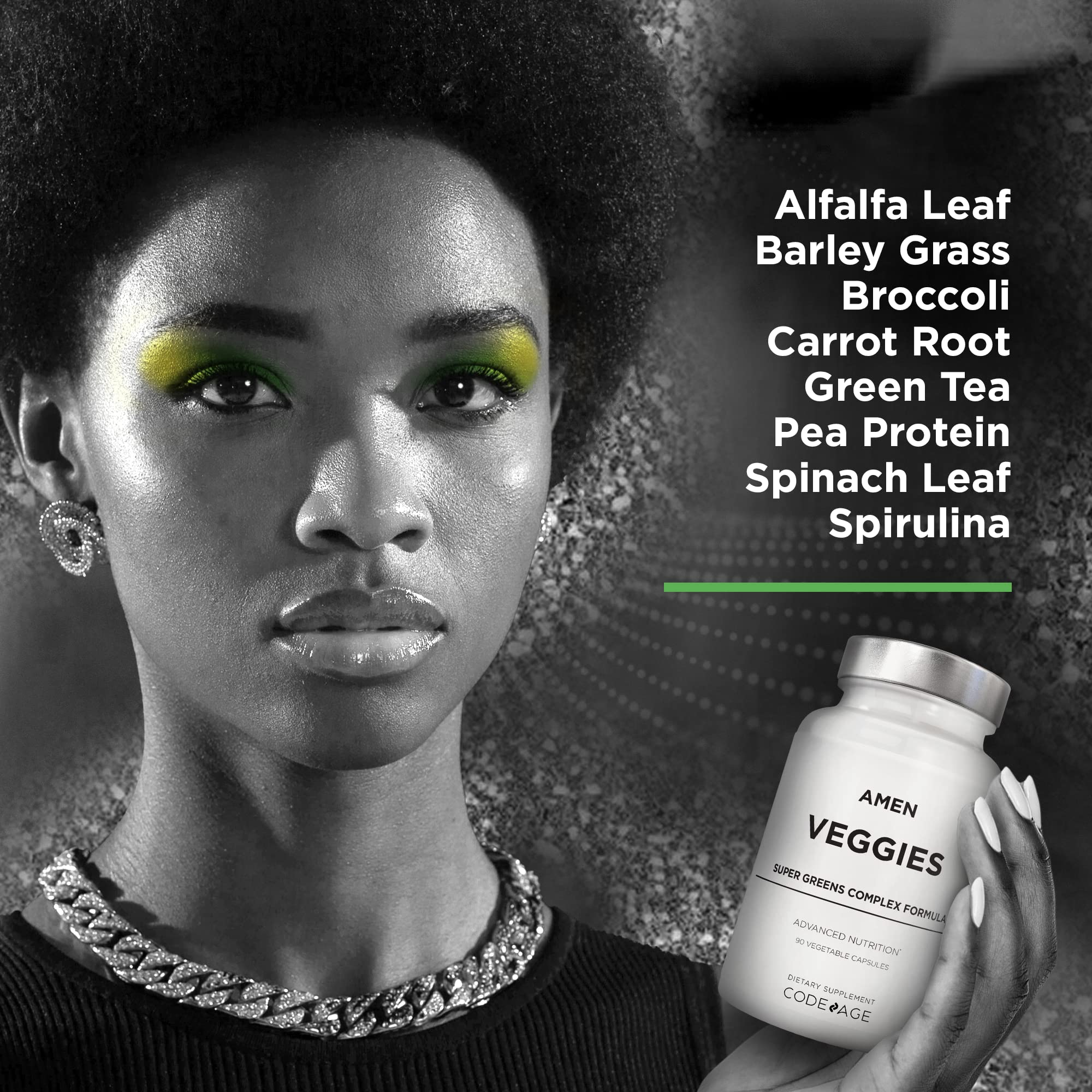 Amen Veggies, Daily Veggies Vitamins Supplement, Vegetables Vegan Blend & Whole-Food Raw Greens Multivitamin Capsules, Mushroom Complex, Superfood, Minerals, Green Vegetable Nutrients, Non-GMO, 90 ct AmenAu supplements