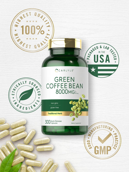 Carlyle Green Coffee Bean Extract | 8000 mg | 300 Capsules | Non-GMO and Gluten Free CarlyleUS supplements