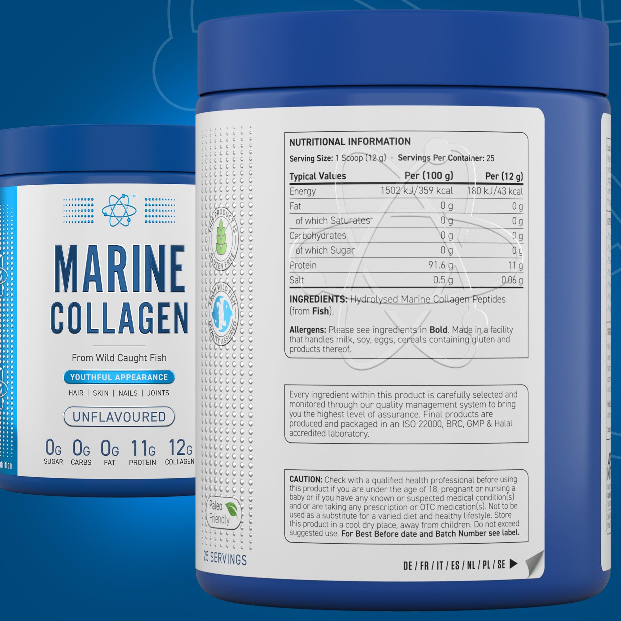 Applied Nutrition Marine Collagen Powder - Hydrolysed Collagen Protein, Healthy Skin, Hair, Nails Applied NutritionAu supplements