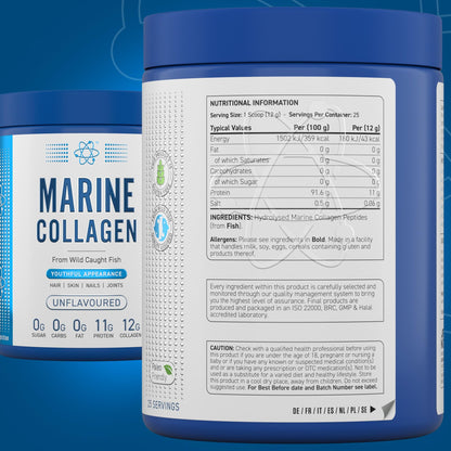 Applied Nutrition Marine Collagen Powder - Hydrolysed Collagen Protein, Healthy Skin, Hair, Nails Applied NutritionUS supplements