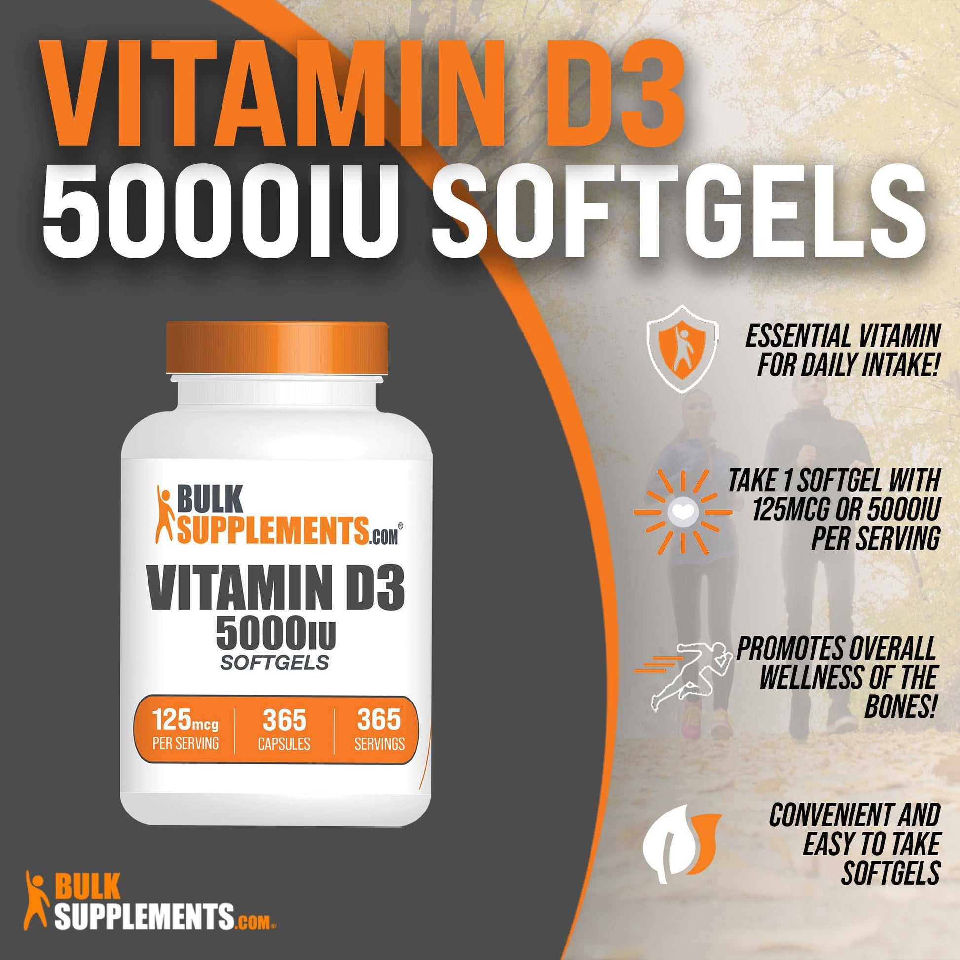 BULKSUPPLEMENTS.COM Vitamin D3 5000IU Softgels - Cholecalciferol, D3 Supplement BULKSUPPLEMENTS.COMUS supplements