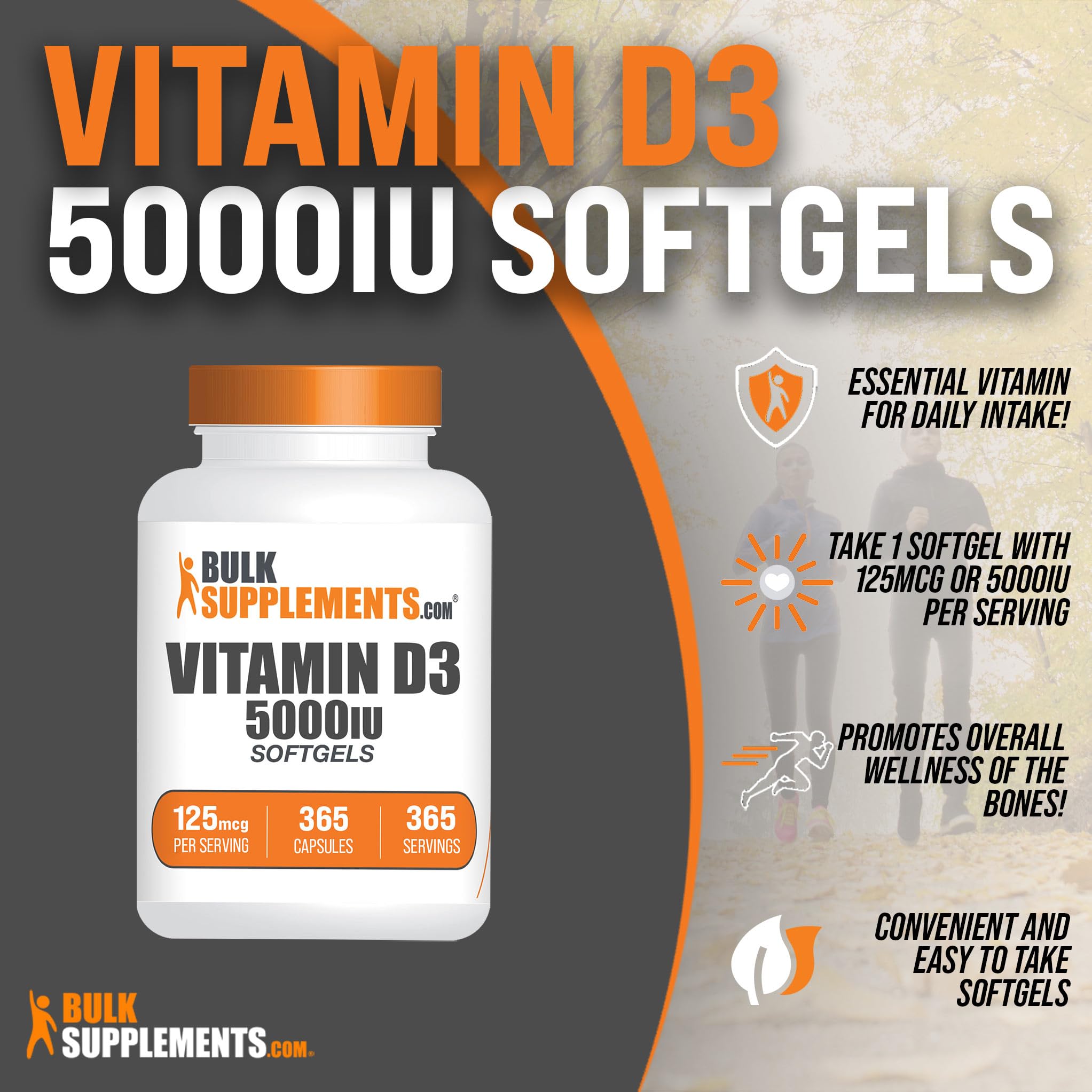 BULKSUPPLEMENTS.COM Vitamin D3 5000IU Softgels - Cholecalciferol, D3 Supplement BULKSUPPLEMENTS.COMUS supplements