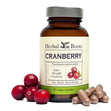Herbal Roots Extra Strength Cranberry Pills for Women & Men with Organic Nettle | Urinary Tract Health | 60 Vegan Capsules Herbal RootsAu supplements