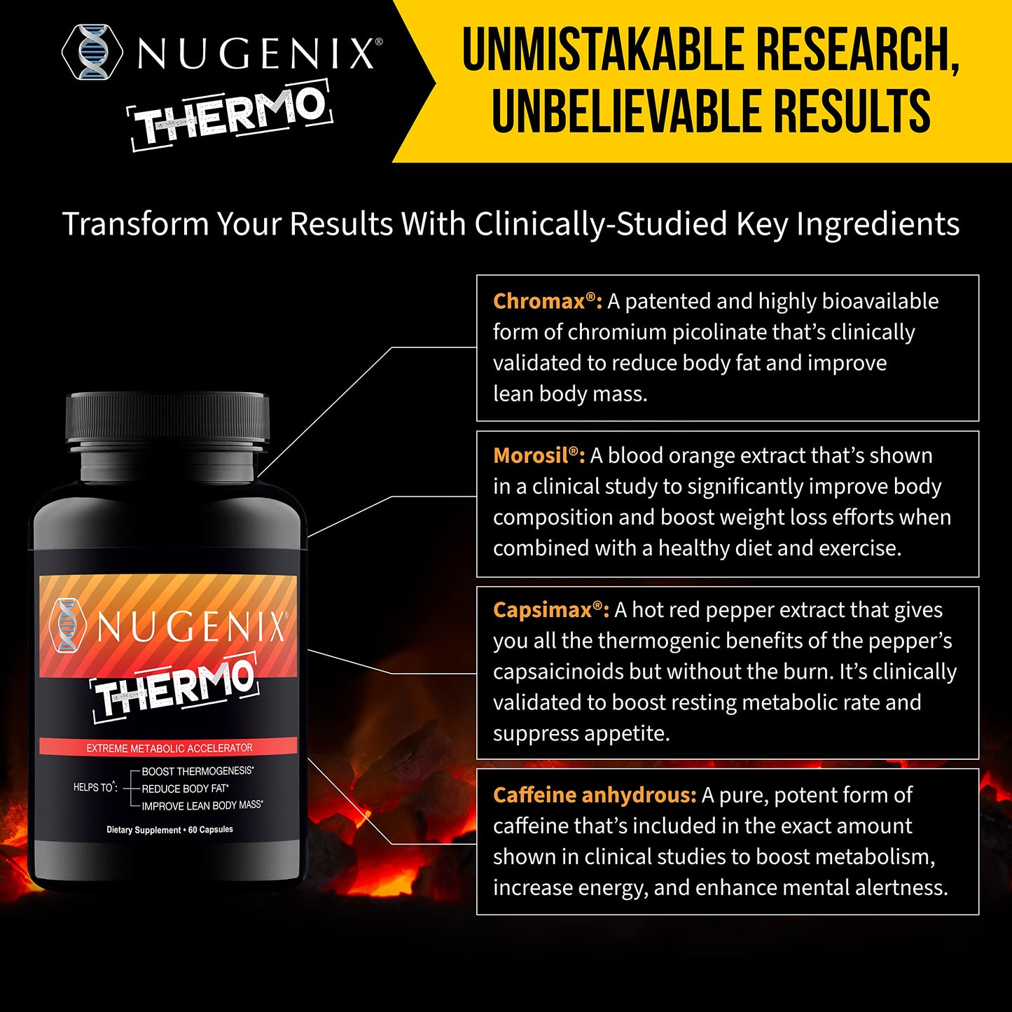 Nugenix Thermo - Thermogenic Fat Supplement Pills for Men, Extreme Metabolic Accelerator, 60 Count NugenixUS supplements