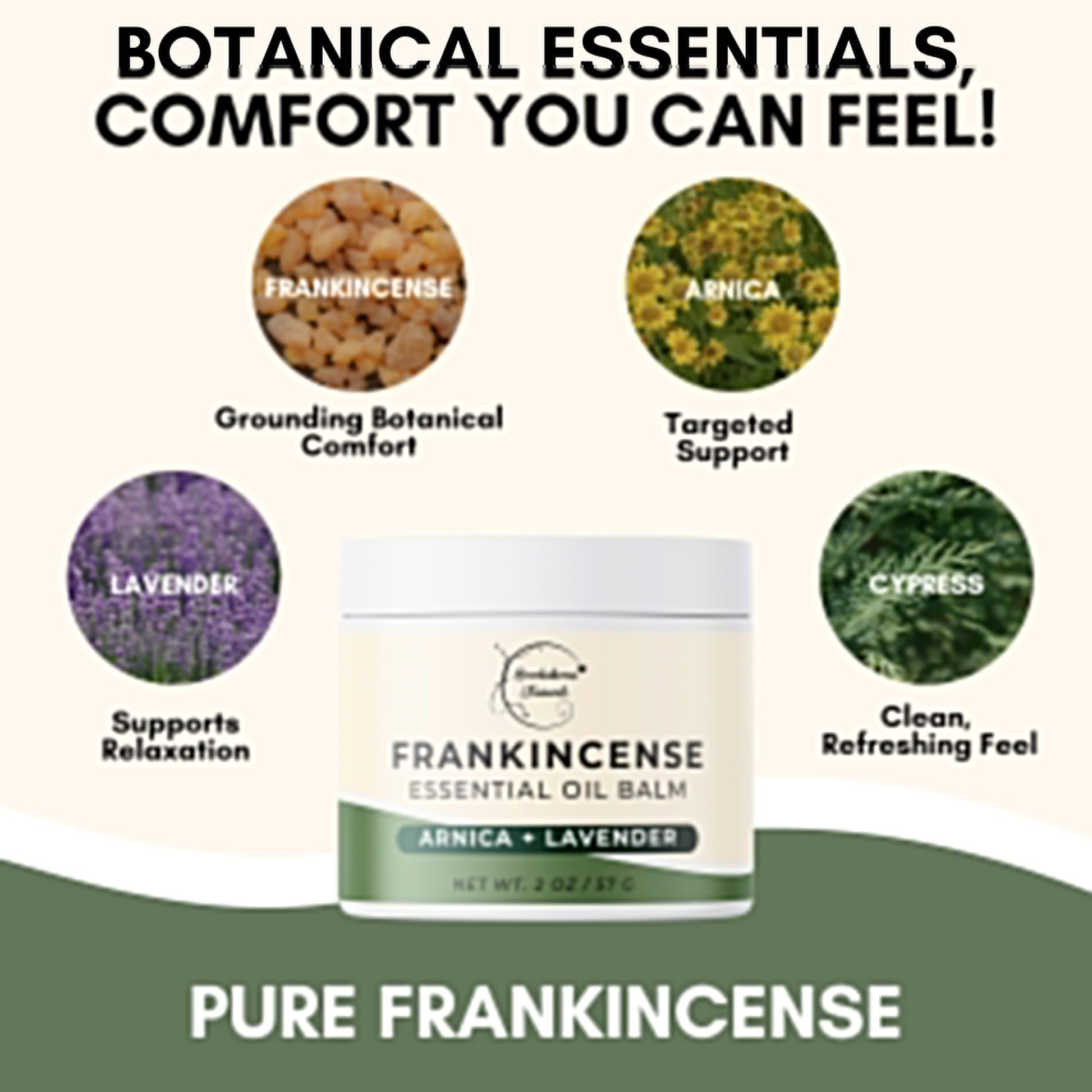 Brookethorne Naturals Frankincense Balm | Frankincense Essential Oil Balm for Skin Hydration | Soothing Muscle & Joint Support | Boswellia Extract, Arnica Montana, Castor Oil & Lavender 2oz Brookethorne NaturalsAu supplements