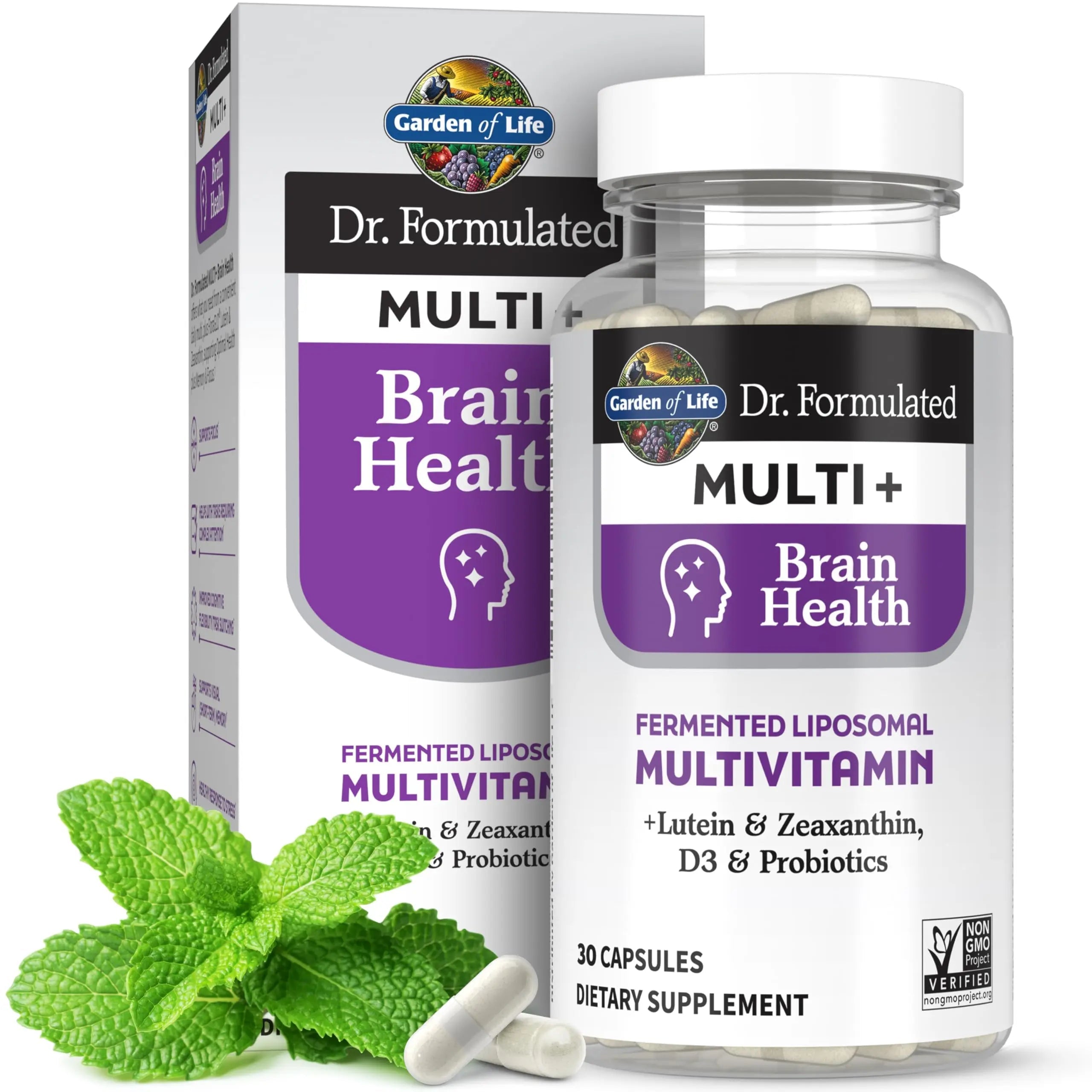 Garden of Life Dr Formulated Multi+ Brain Health, Fermented Liposomal Multivitamin + Lutein & Zeaxanthin, Vitamin D3 & Probiotics Garden of LifeAu supplements