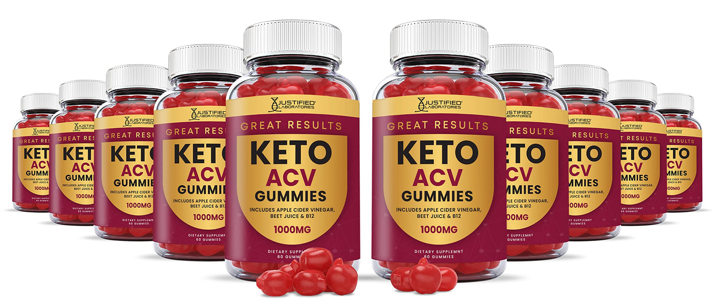Justified Laboratories (10 Pack) Great Results Keto ACV Gummies 1000MG Justified LaboratoriesUS supplements