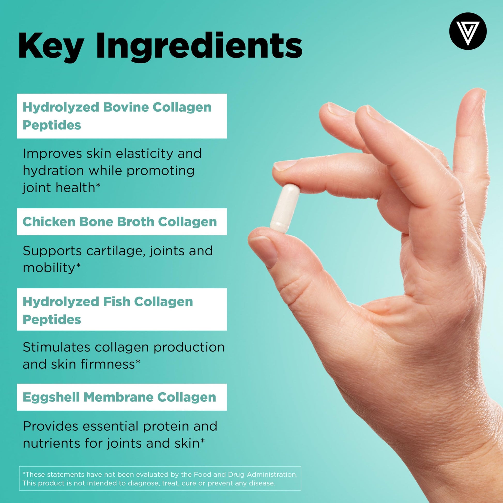 Vital Vitamins Multi Collagen Capsules - Type I, II, III, V, X - Grass-Fed, Collagen Peptides Supplements, Non-GMO - for Men & Women - 150 Count Vital VitaminsAu supplements