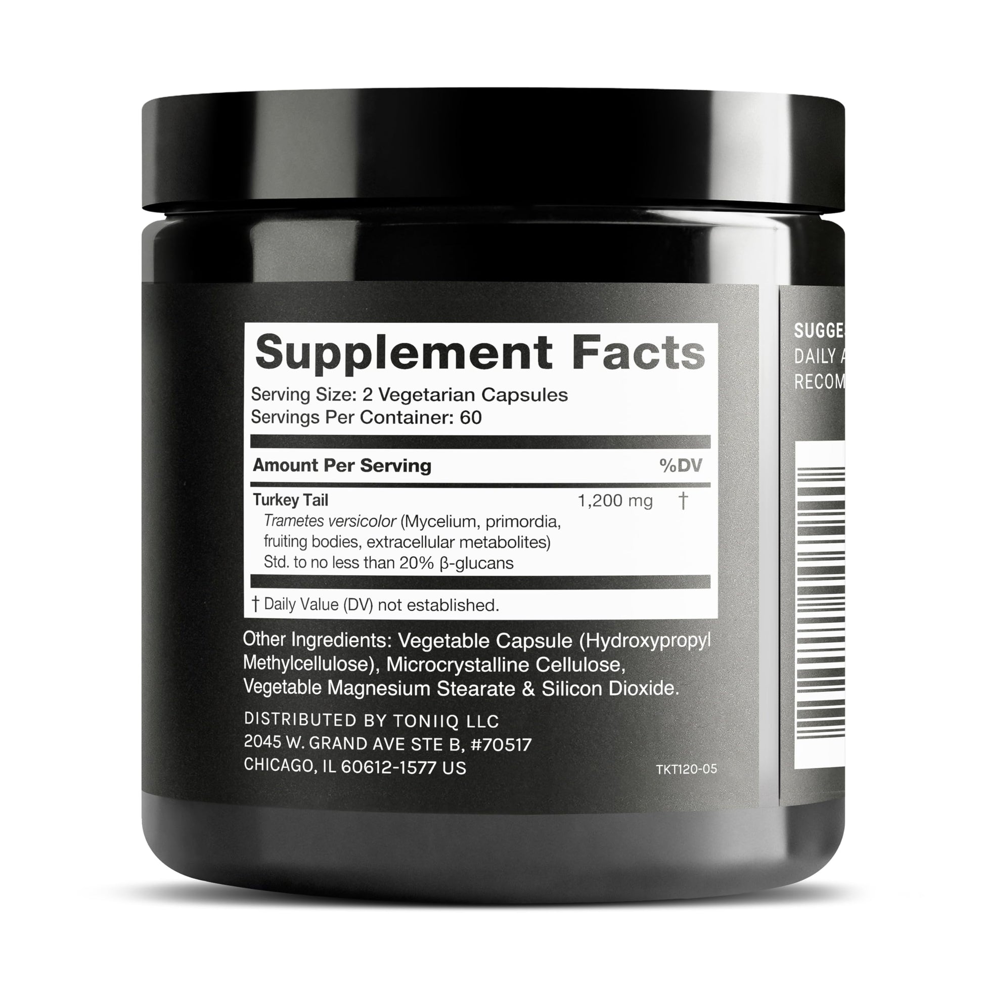 Toniiq Turkey Tail Mushroom Capsules - Ultra High Potency with 20% Beta Glucans - Highly Concentrated - Third-Party Lab Tested - 120 Capsules ToniiqAu supplements