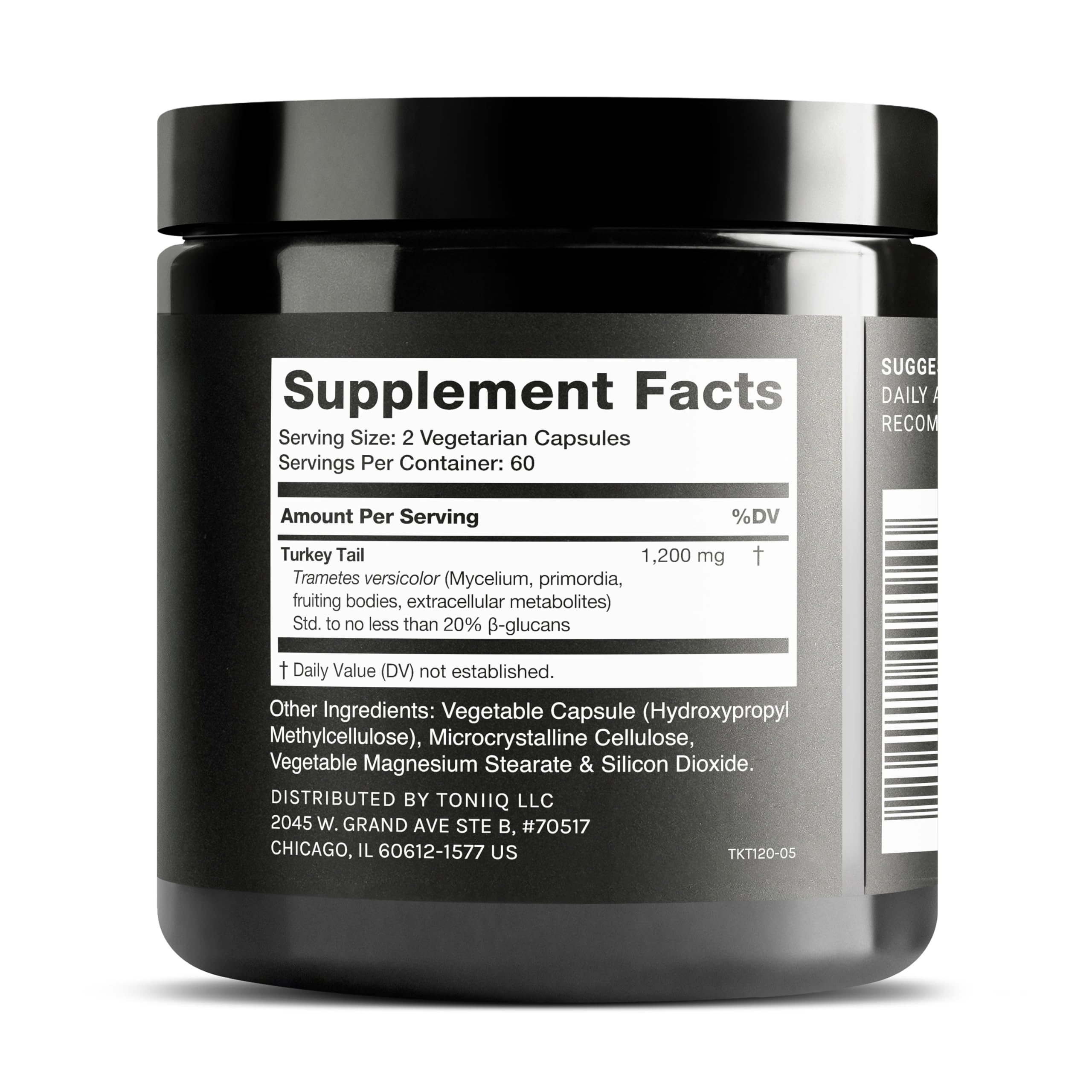 Toniiq Turkey Tail Mushroom Capsules - Ultra High Potency with 20% Beta Glucans - Highly Concentrated - Third-Party Lab Tested - 120 Capsules ToniiqAu supplements