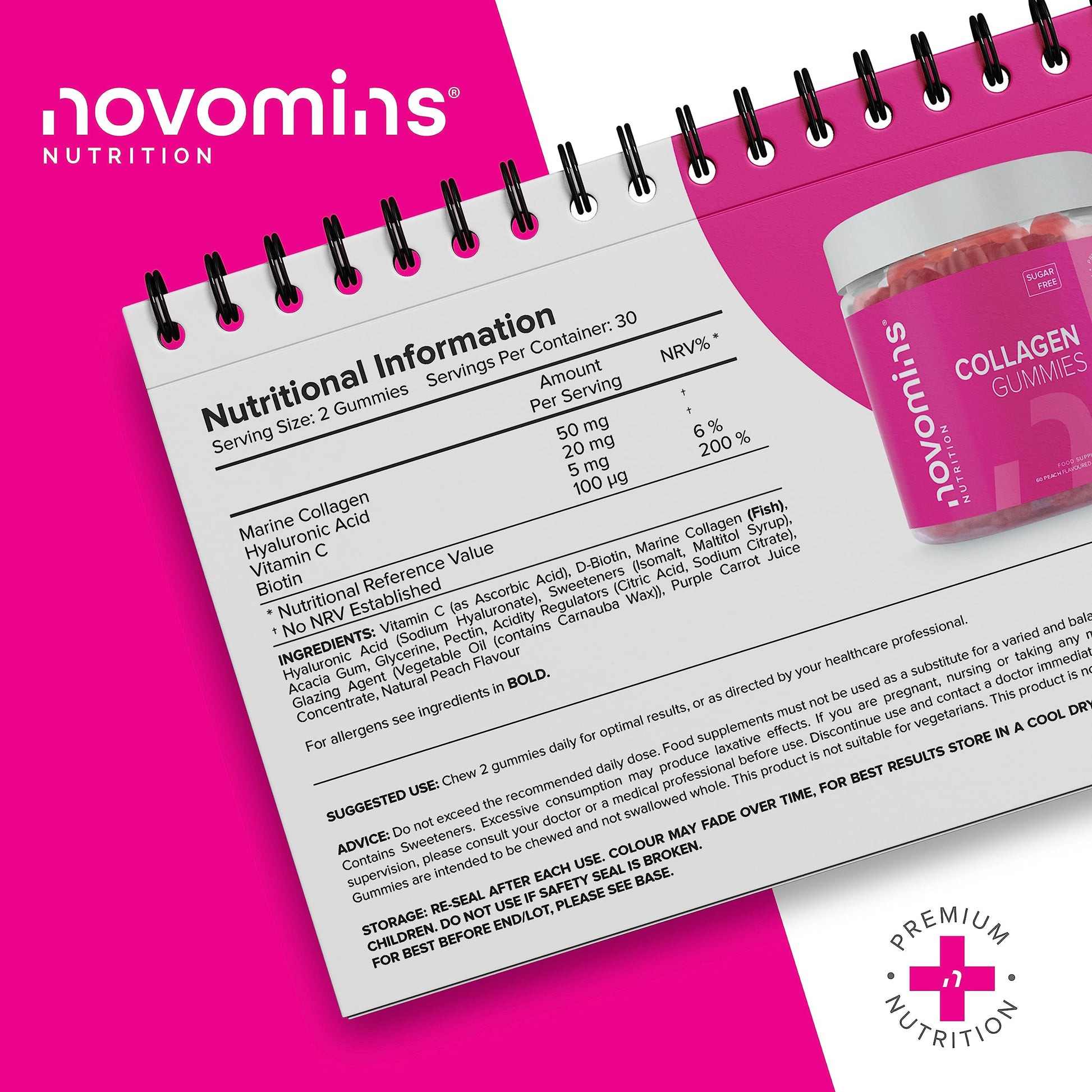 Collagen Gummies - Sugar Free Marine Collagen Gummies - Superior Type 1 Hydrolysed Collagen novominsAu supplements