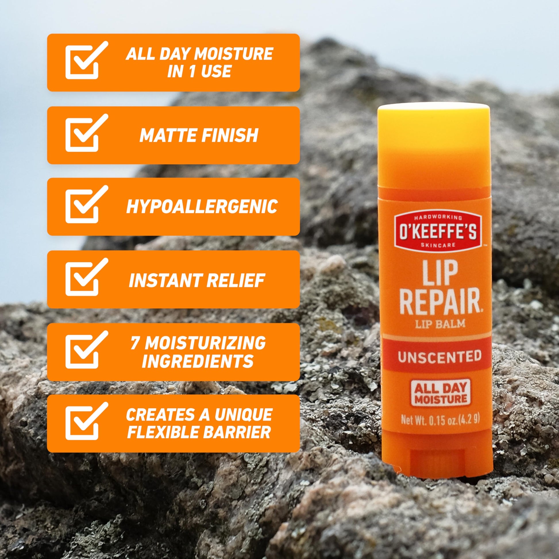 O'Keeffe's Lip Repair Unscented Lip Balm for Dry, Cracked Lips - Stick (3 Pack) - Moisturizer for Very Dry Lips O'Keeffe'sAu supplements