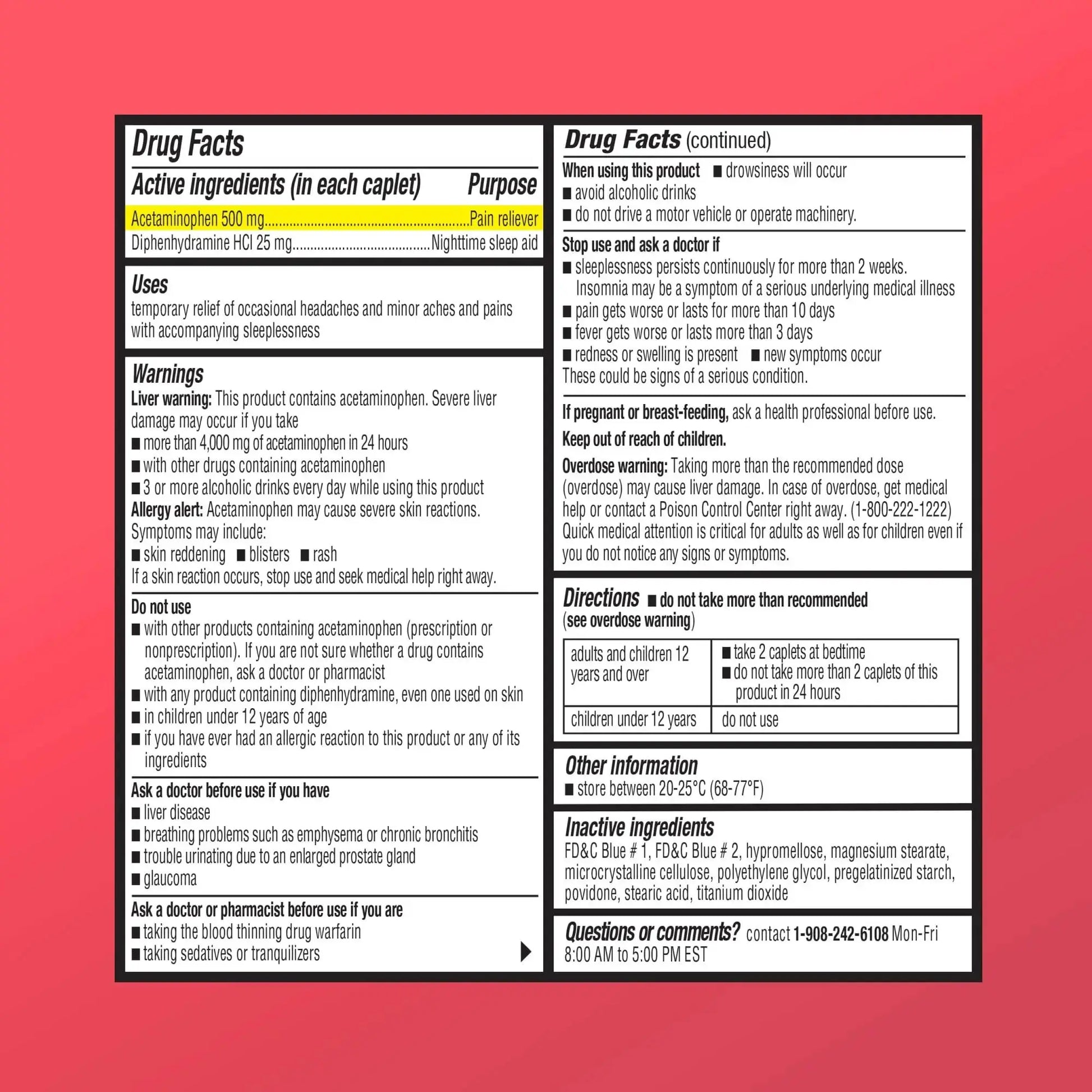 GoodMeds Compare to Tylenol PM PM Pain Reliever & Sleep Aid, Generic Acetaminophen 500mg, Fast-Acting, Extra Strength for Headaches, Migraines, Aches | Non-Habit Forming (375 Count) GoodMedsAu supplements