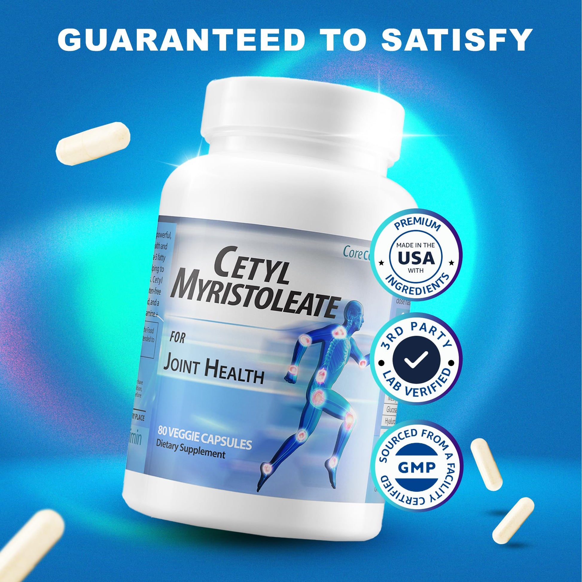 CoreCeutimin Cetyl Myristoleate - Omega 5 Fatty Acid - Ultra Support for Relief from Joint Discomfort and Stiffness - Also Includes Glucosamine, MSM & Hyaluronic Acid - 80 Capsules CoreCeutiminAu supplements