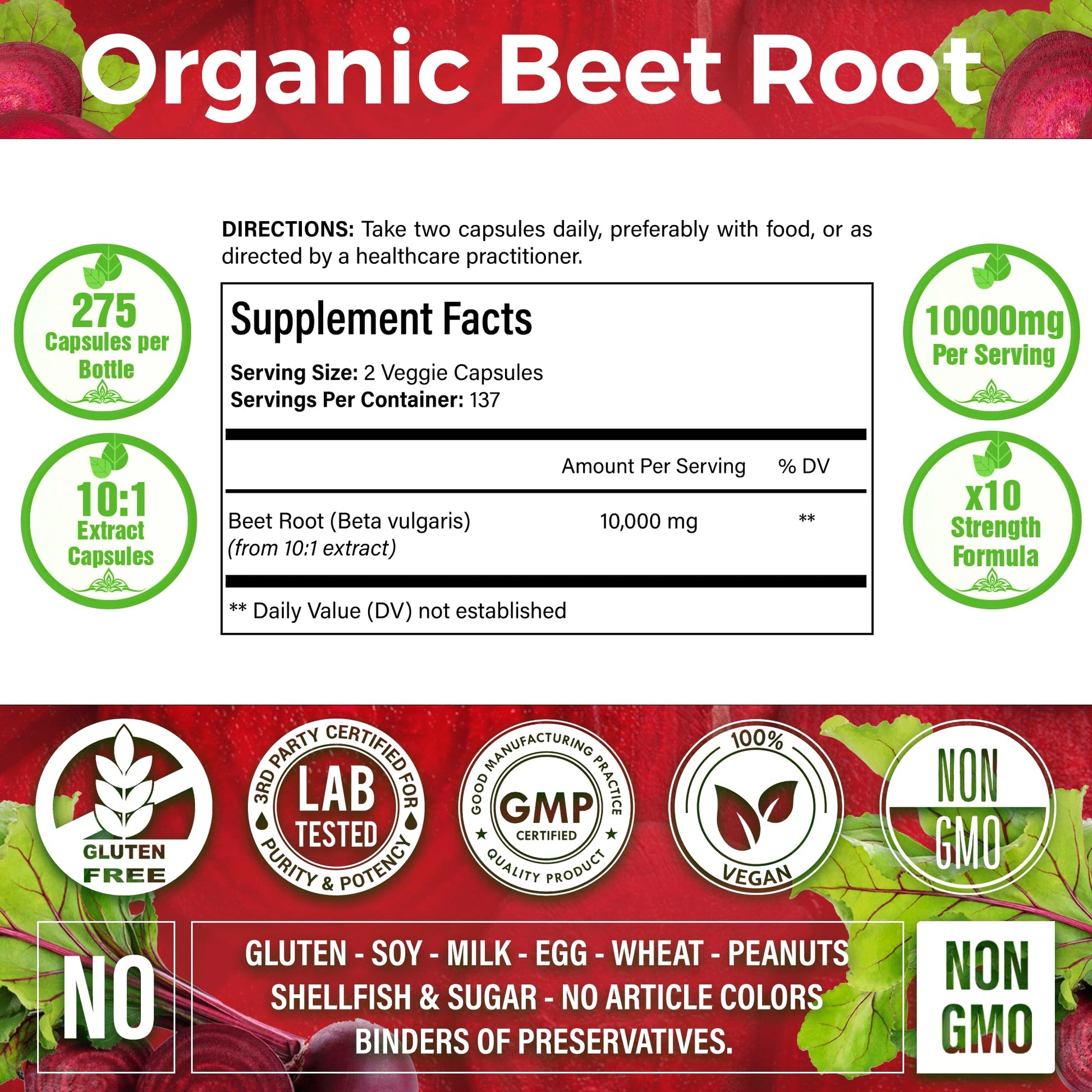 LaVitali 275 Beet Root Extract Capsules, 1000mg per Serving, High Concentrated Herbal LaVitaliAu supplements