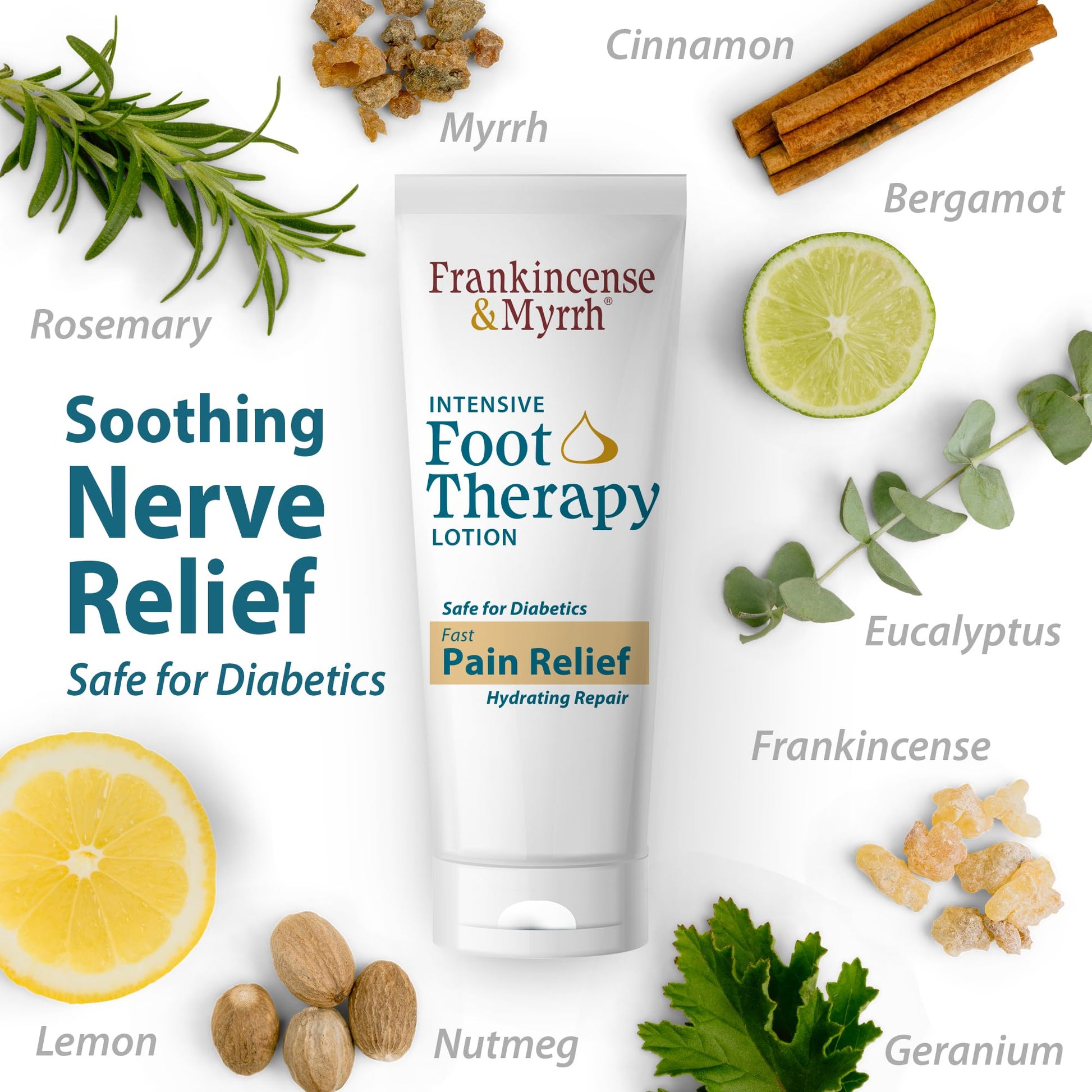 Frankincense & Myrrh Foot Pain Relief Cream - Intensive Foot Therapy Lotion - Diabetic Nerve Pain Relief Cream | Restless Leg Syndrome | Frankincense Essential Oil, 3 Ounce (1-Pack) FRANKINCENSE & MYRRHAu supplements