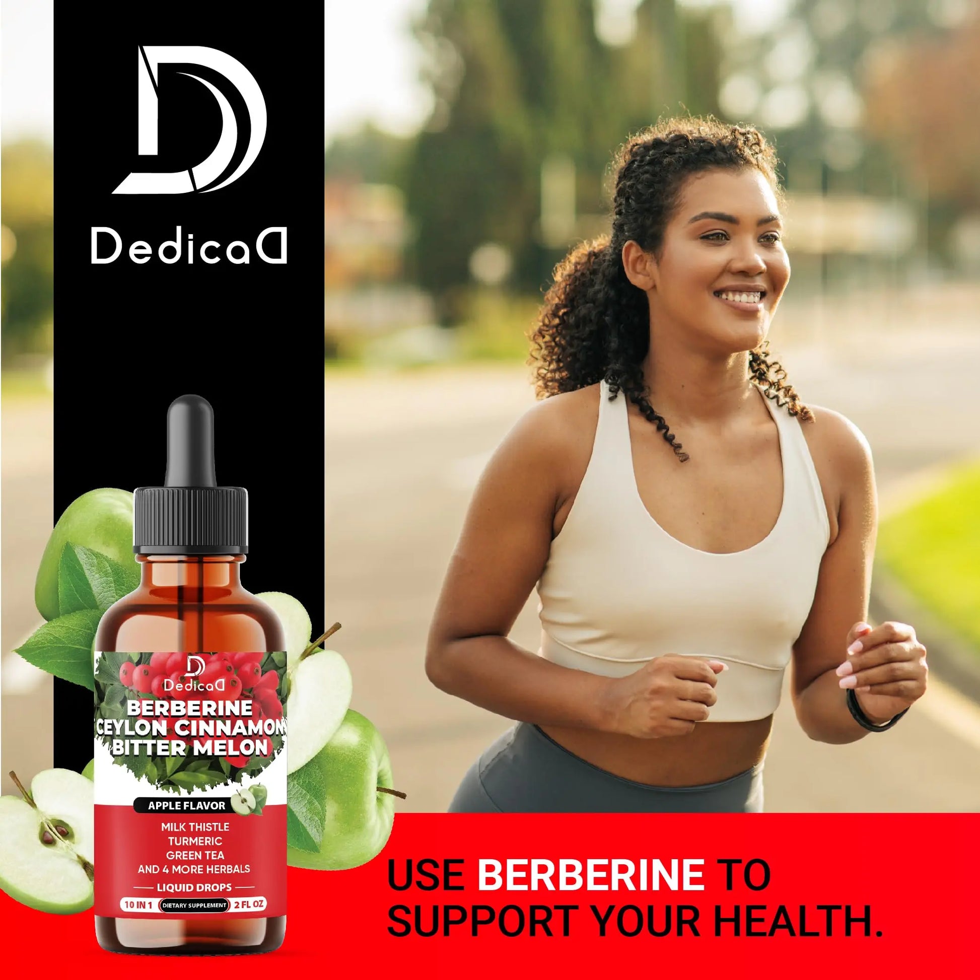 DEDICAD 10in1 Berberine HCl Drops - Liposomal Berberine Liquid - Activator Berberine with Ceylon Cinnamon, Bitter Melon, and 7 More - 60ml DEDICADnz supplements