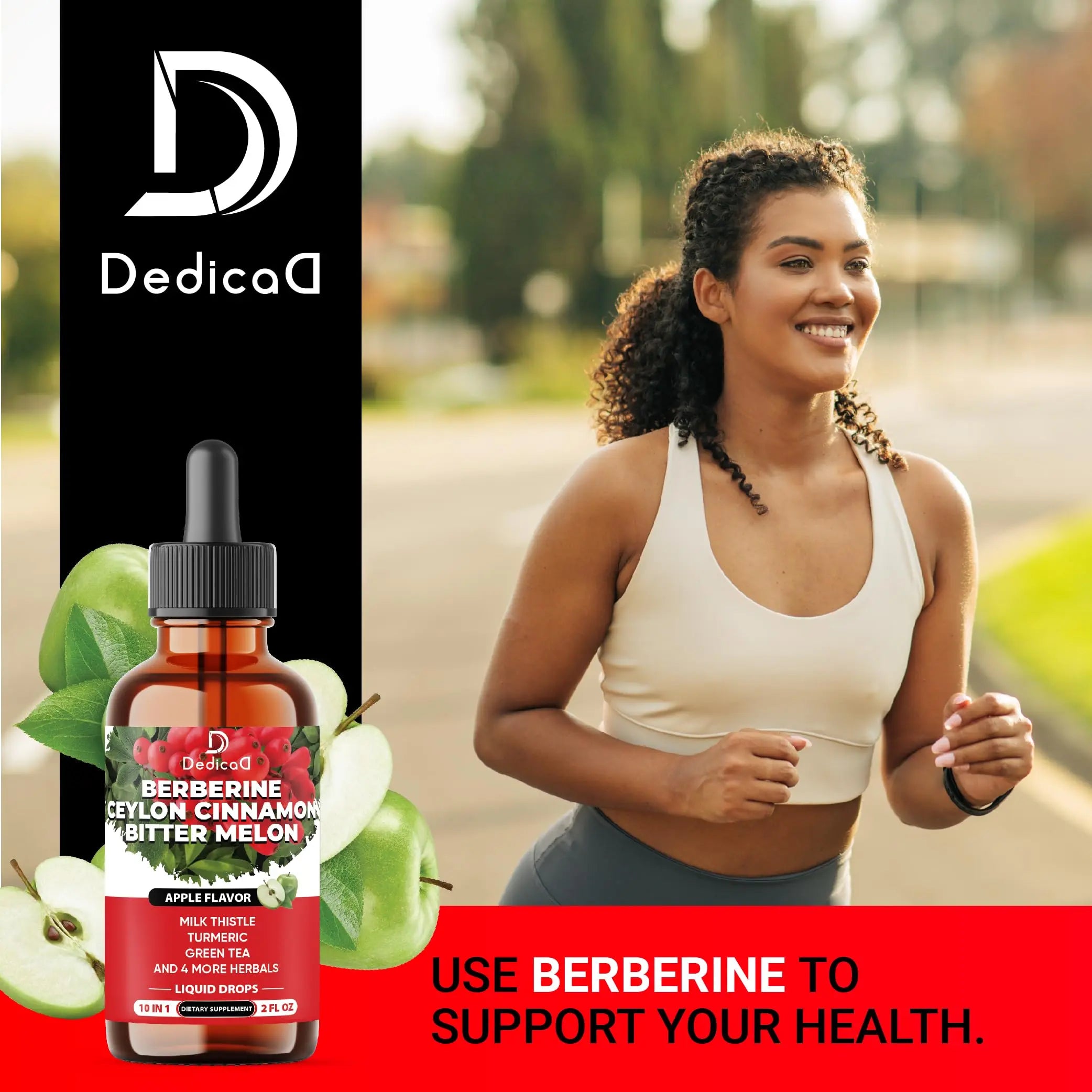 DEDICAD 10in1 Berberine HCl Drops - Liposomal Berberine Liquid - Activator Berberine with Ceylon Cinnamon, Bitter Melon, and 7 More - 60ml DEDICADnz supplements