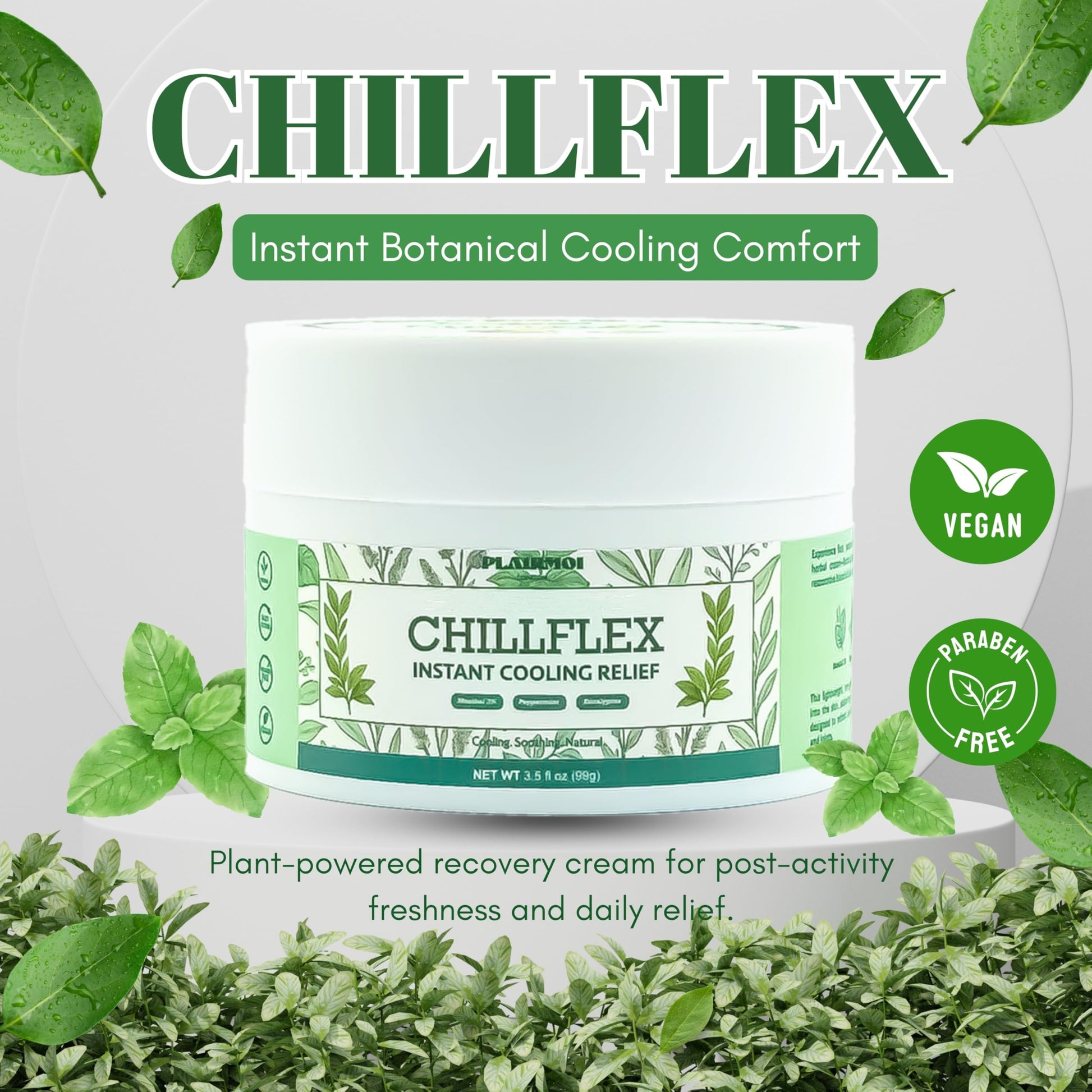 PLAIRMOI CHILLFLEX Pain Relief Gel for Muscle Aches, Joint Pain, Discomfort & Inflammation – Fast Acting, Cooling, Non-Greasy with 3% Menthol & Eucalyptus – 3.5 oz, 1-Pack PLAIRMOIAu supplements