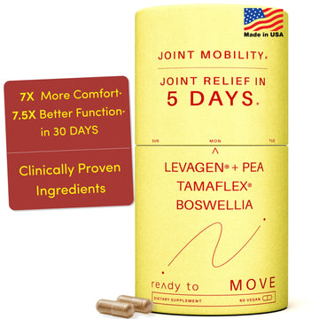 MOVE Fast Acting Joint Supplements | Tamaflex® Turmeric & Tamarind, Levagen®+ PEA Palmitoylethanolamide, Boswellia Serrata, Bioperine® Black Pepper Extract | Joint Support & Mobility | 60 Vegan Caps Ready ToAu supplements