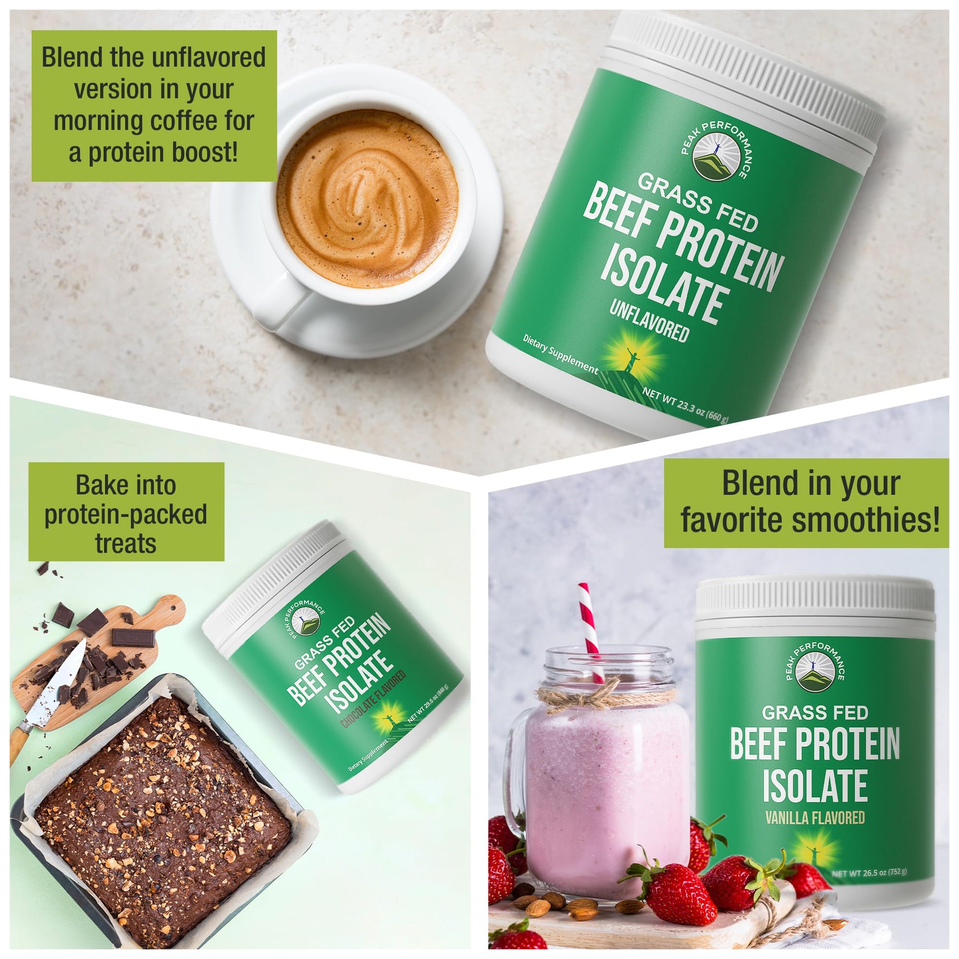 Grass Fed Beef Protein Powder - Lactose Free Great Tasting Beef Protein Isolate. Complete Animal Based Non Dairy Paleo Carnivore Supplement for Prime Muscle Building. No Whey. Vanilla Flavor Peak PerformanceAu supplements