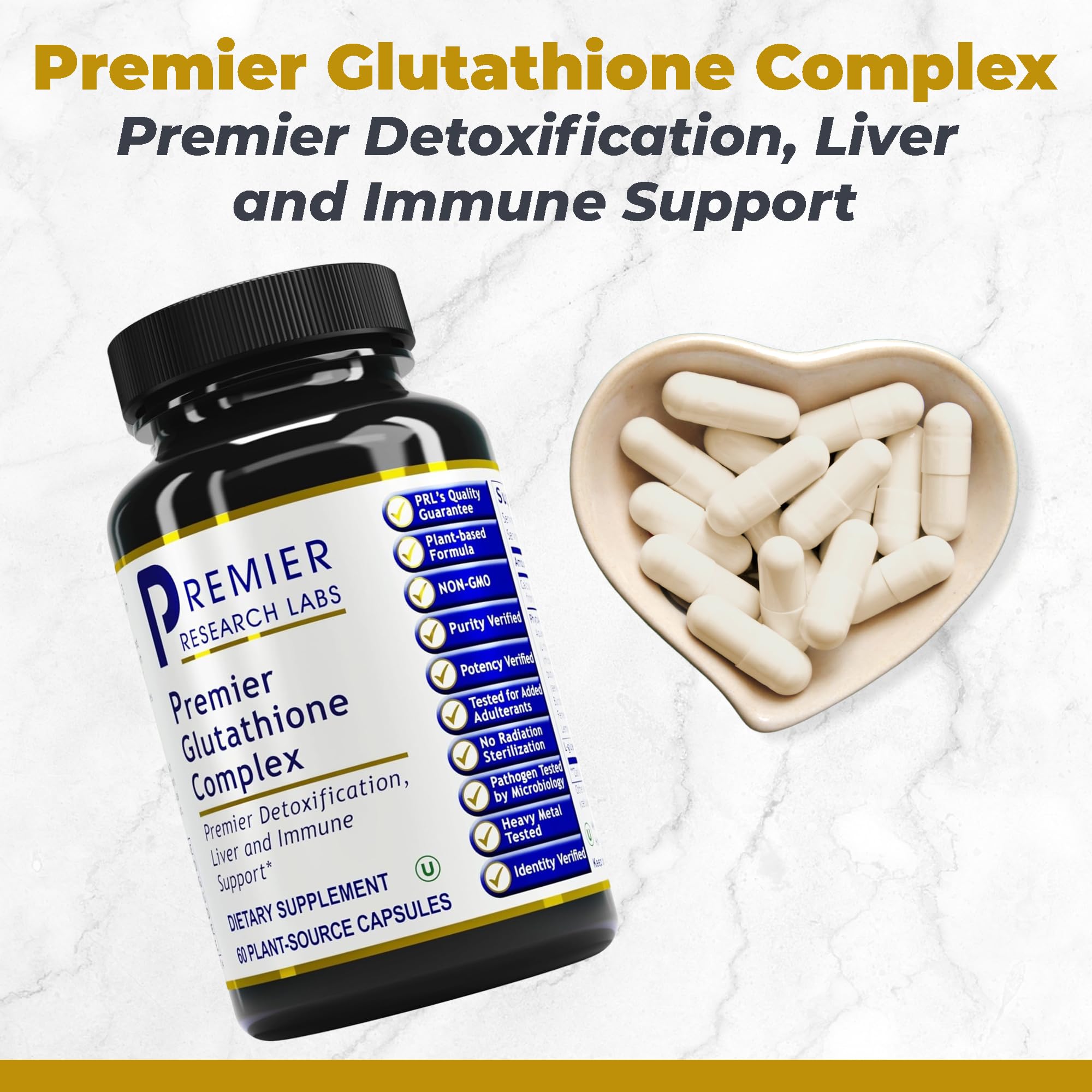 Premier Research Labs Glutathione Complex - Liver & Immune Support Supplement - Glutathione Pill for Natural Liver Cleanse - 60 Vegetarian Capsules Premier Research LabsAu supplements