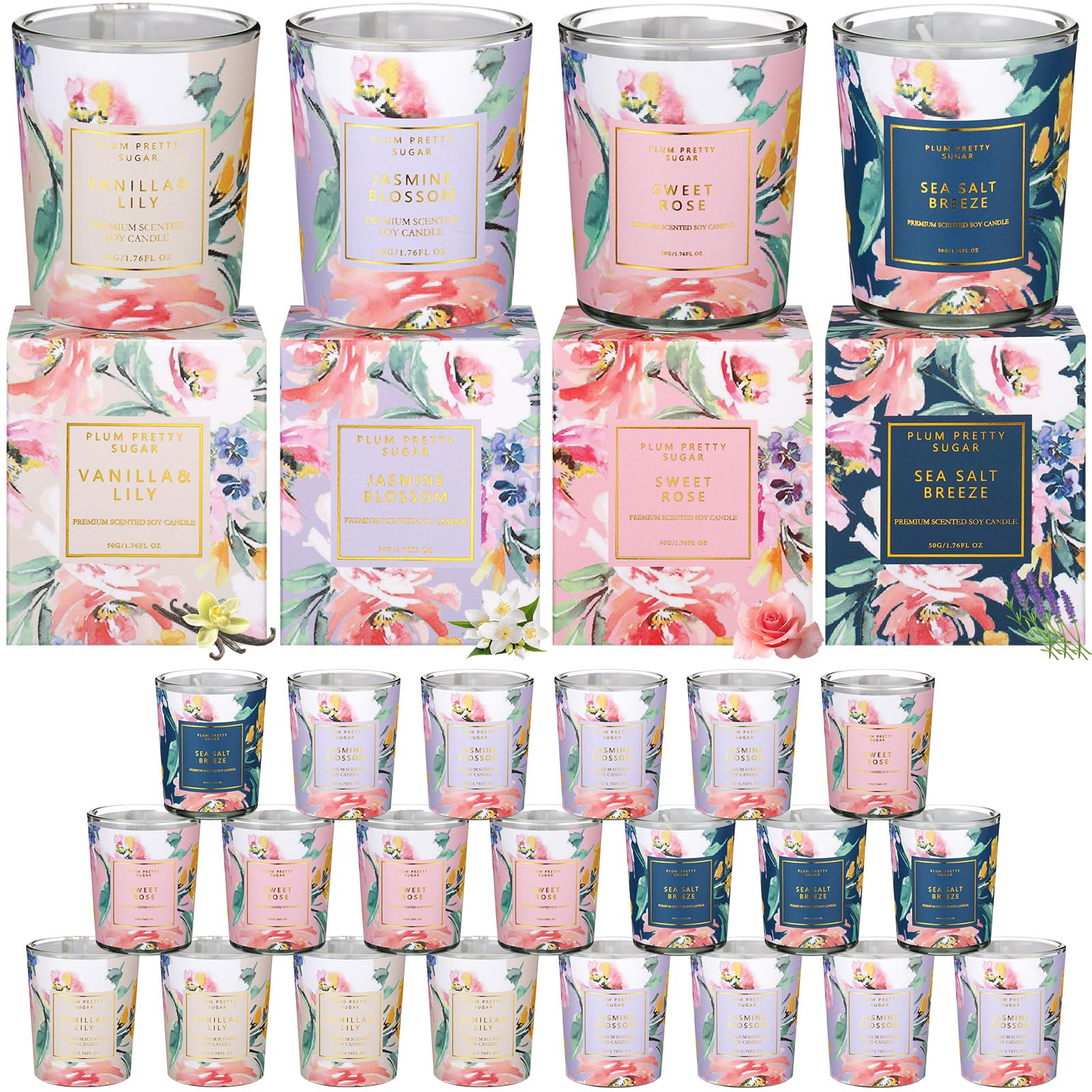 MTLEE 24 Pcs Candles for Home Scented Candle Gifts for Women Bulk 8 Long Lasting Aromatherapy Jar MTLEEAu supplements