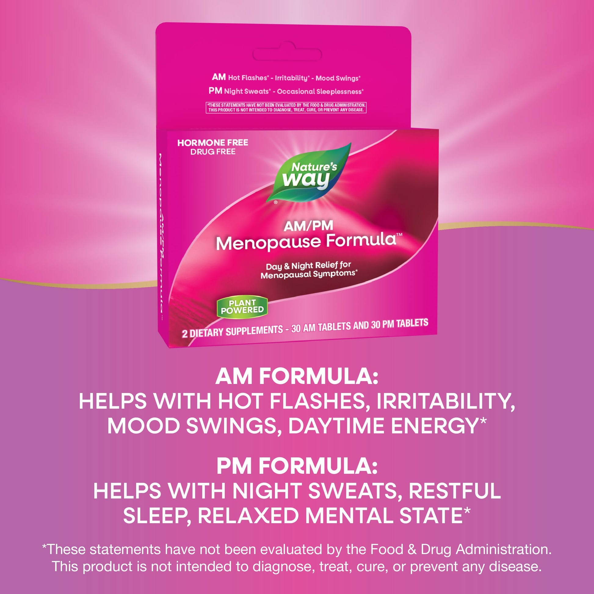 Enzymatic Therapy AM/ PM Menopause Hormone-Free Formula Daytime Energy & Restful Sleep (60 Count) Nature's WayAu supplements