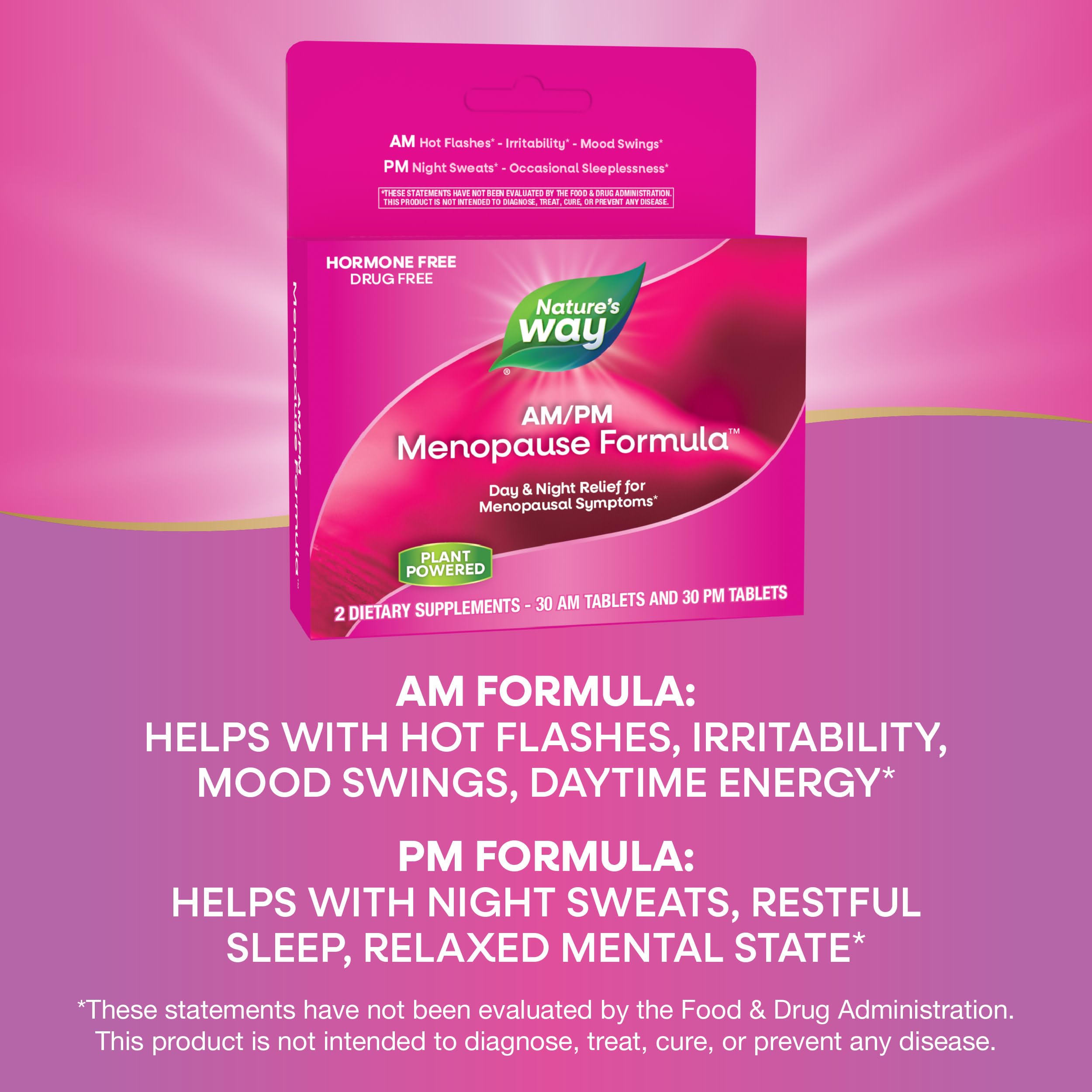 Enzymatic Therapy AM/ PM Menopause Hormone-Free Formula Daytime Energy & Restful Sleep (60 Count) Nature's WayAu supplements