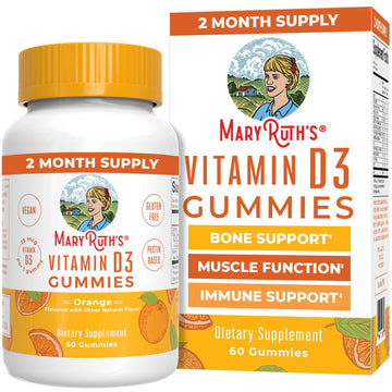 MaryRuth Organics Vitamin D3 Gummies | 2 Month Supply | Adults & Kids Vitamin D Gummy | Immune Support Supplement | VIT D3 1000IU for Bone Health&Muscle Function | Vegan | Non-GMO | Gluten Free | 60 MARYRUTH'SUS supplements