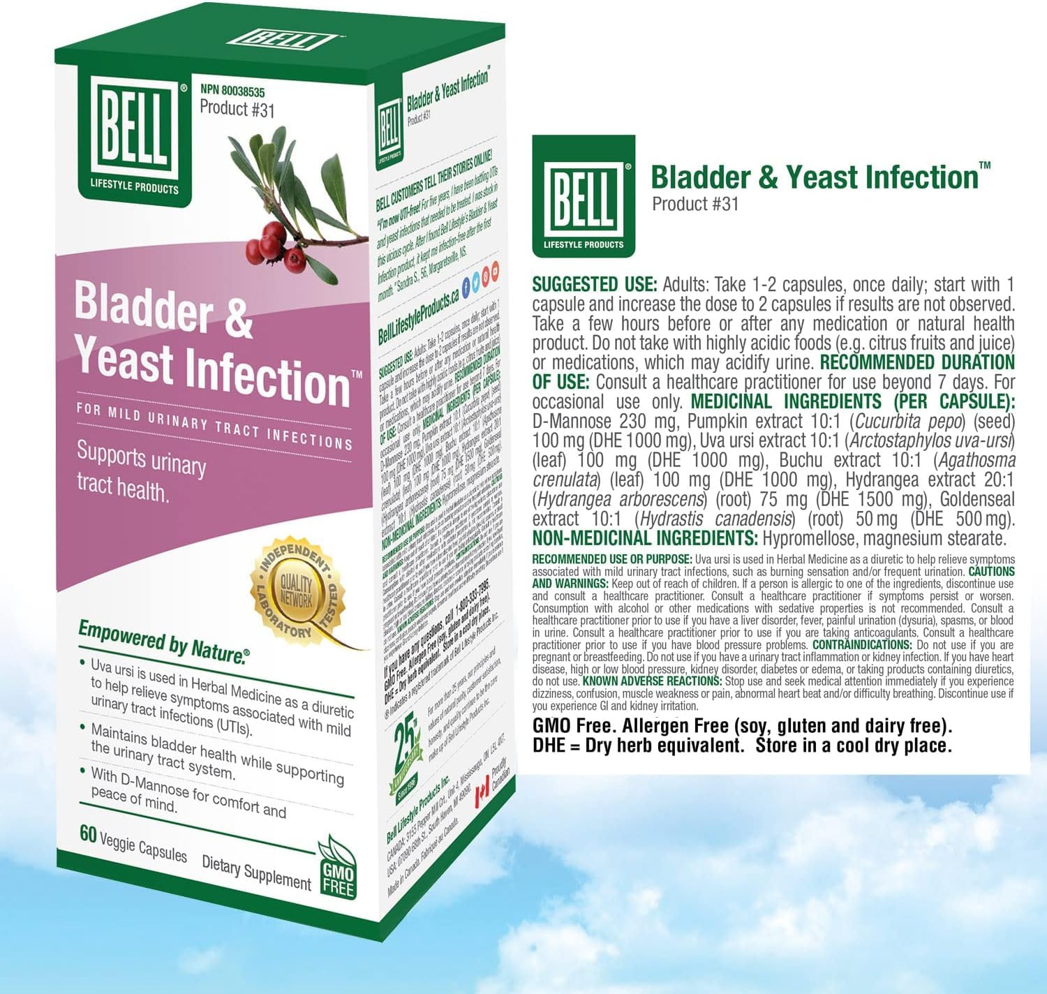 Bell Lifestyle Products Bladder Health and Yeast Balance - 60 Capsules BellAu supplements