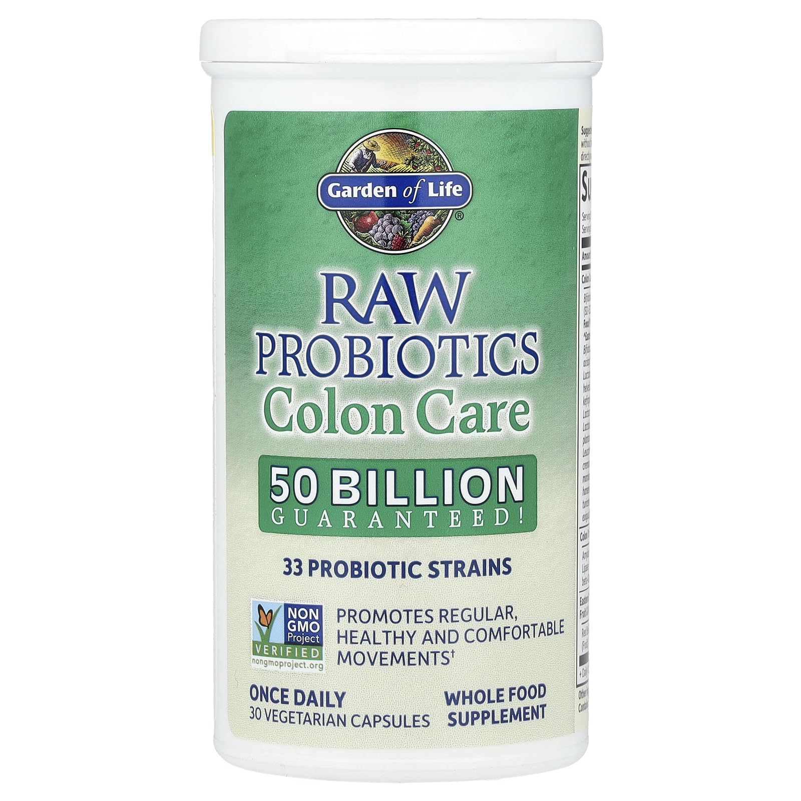 Garden of Life Probiotics for Women and Men - Raw Probiotics Colon Care 50 Billion CFU and Enzymes, Shelf Stable Once Daily Acidophilus Probiotic for Regularity and Immune Health Support, 30 Capsules Garden of LifeAu supplements