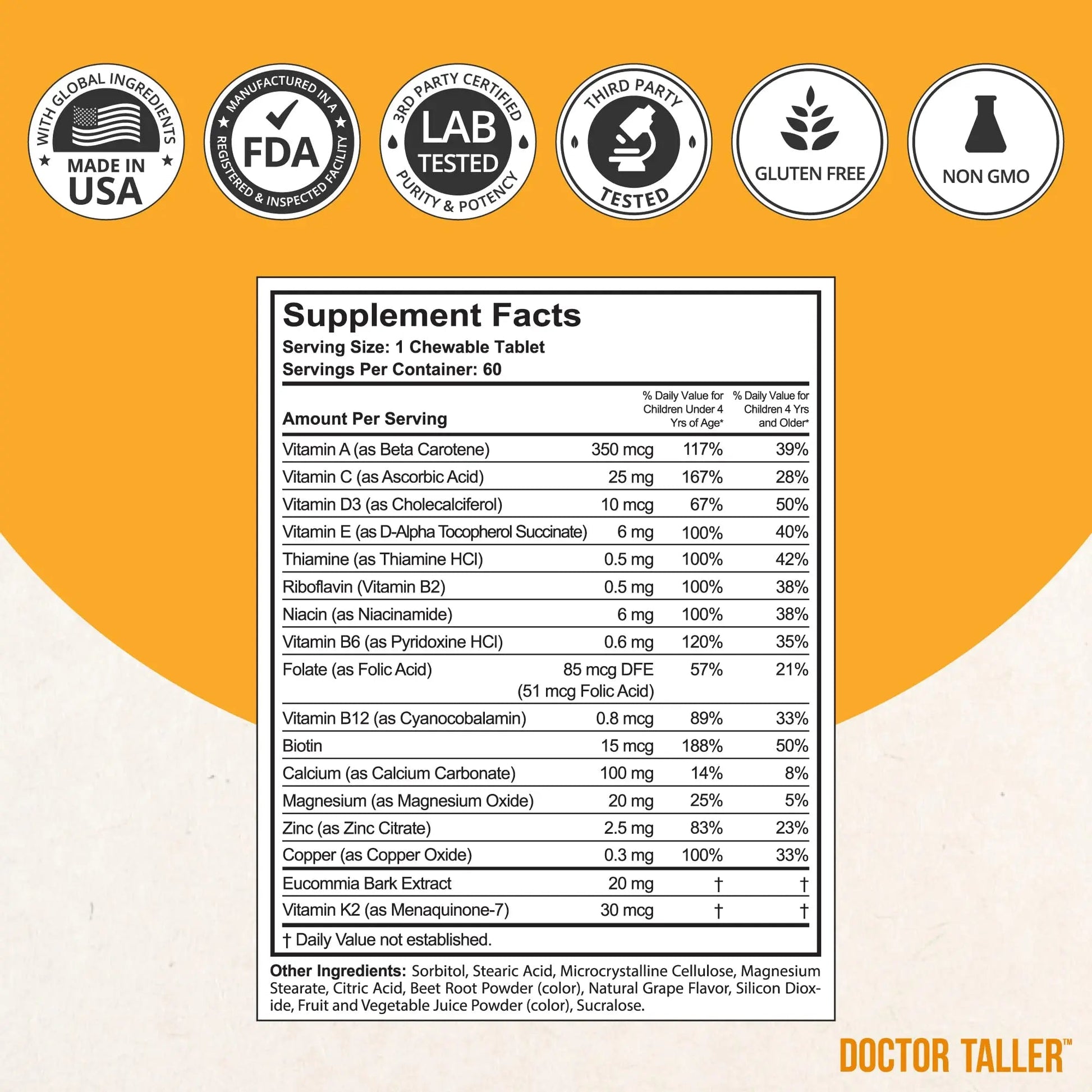 NuBest Doctor Taller Kids - Kids Multivitamins, Toddler Vitamins - Support Healthy, Immunity and Bone Strength for Ages 2 to 9 NuBestAu supplements