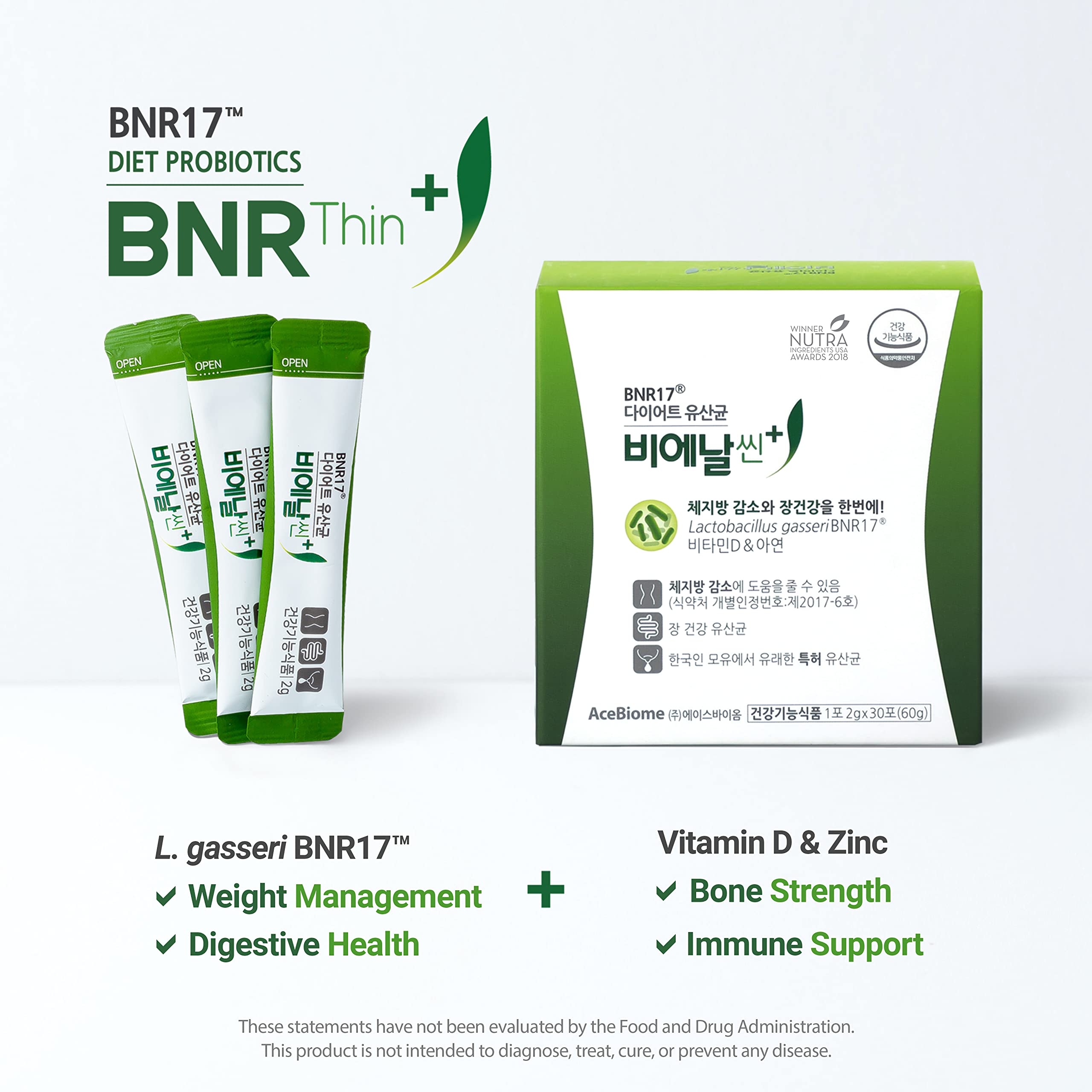 BNRThin Plus, Weight Management Probiotic Powder, 10 Billion CFU Guaranteed, Lactobacil AceBiomeAu supplements