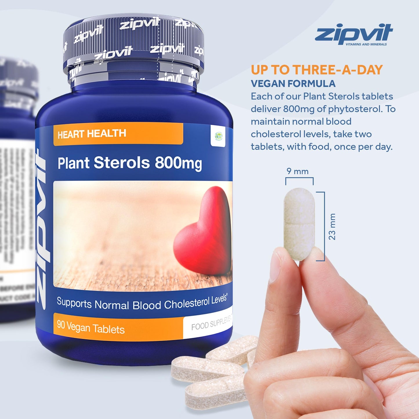 Plant Sterols High Strength 800mg, 90 Vegan Tablets, Supports and Helps Lower ZipvitUS supplements