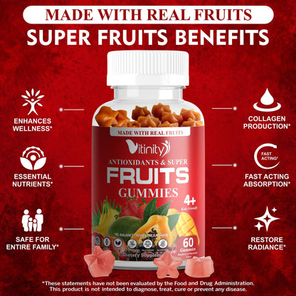 VITINITY Made with Real Super Fruits Delicious Gummy Supplement,Men,Women & Kids VITINITYUS supplements