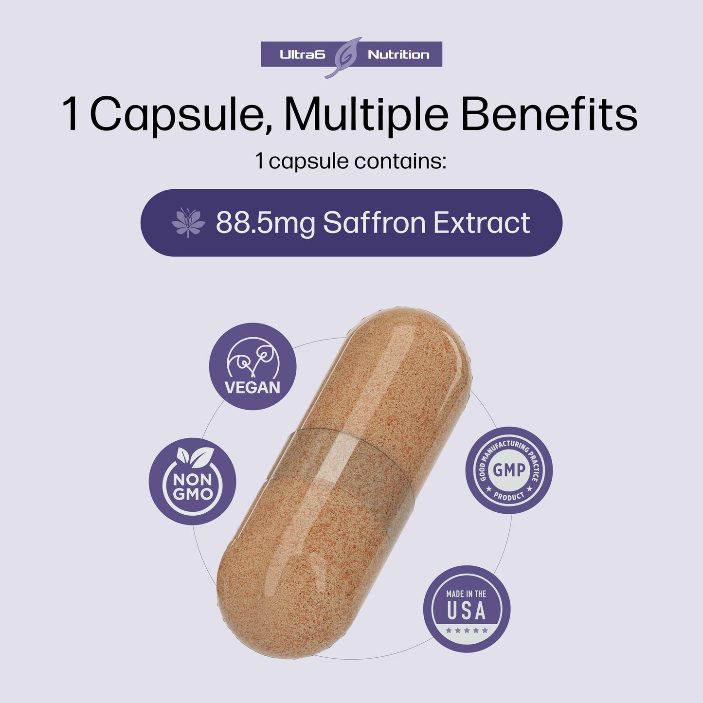 Pure Saffron Extract - Appetite Suppressant for Weight Loss Women & Men - Natural Hunger Ultra6 NutritionUS supplements