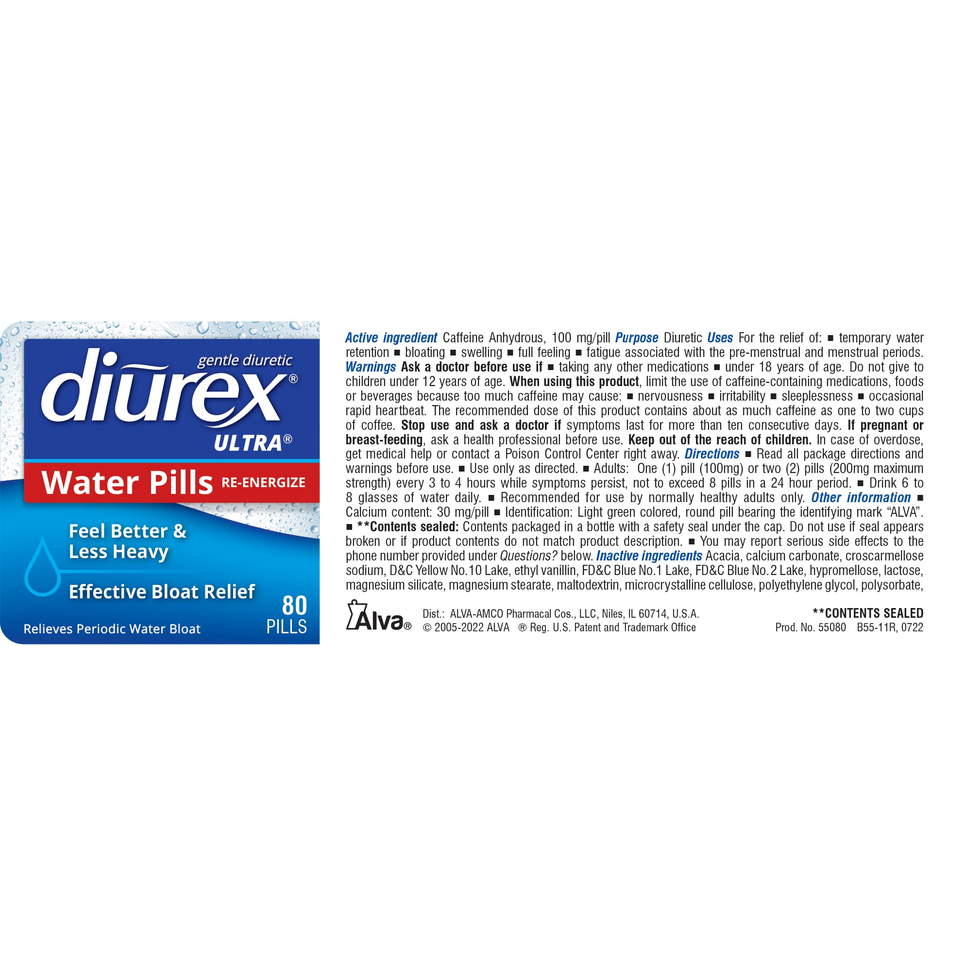 Diurex Ultra Re-Energizing Water Pills - Relieve Water Bloat - Feel Better Less Heavy DiurexAu supplements