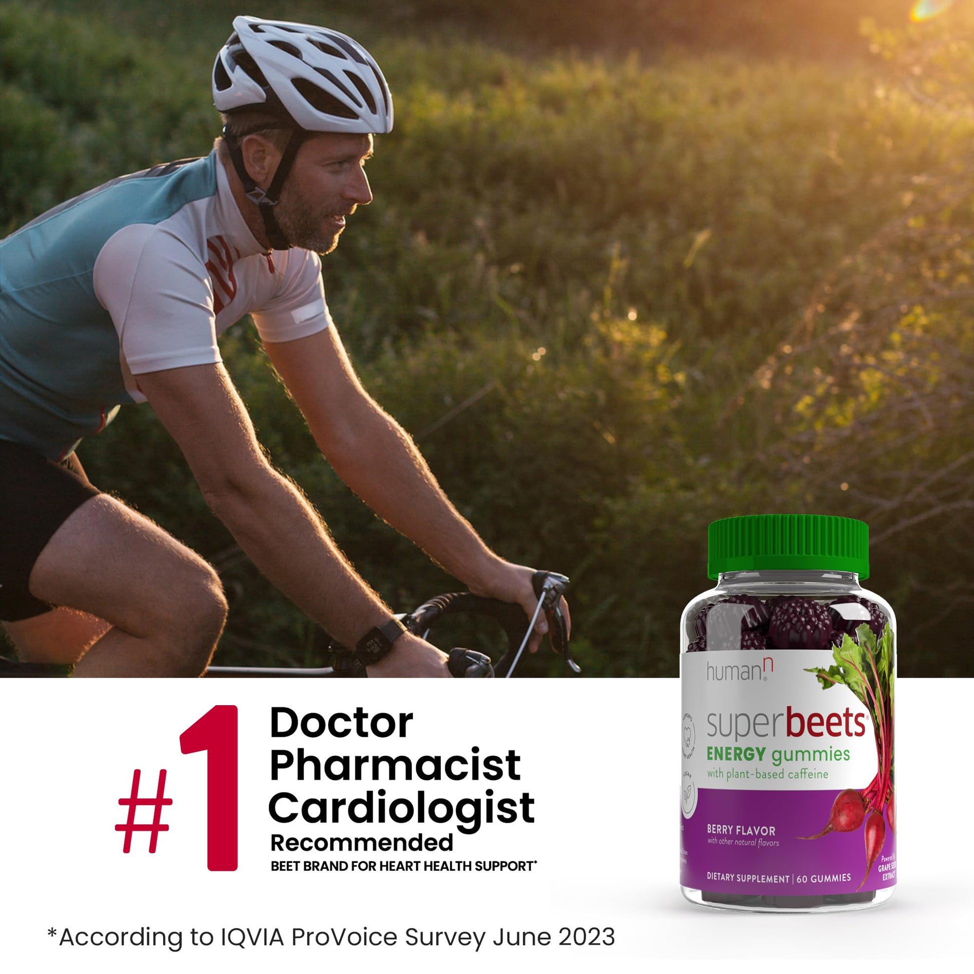 humanN SuperBeets Energy Gummies - Quick Energy & Mental Focus - Help Increase Nitric humanNAu supplements
