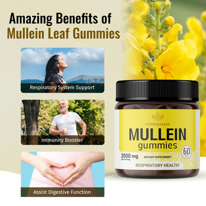 HERBAMAMA Mullein Gummies - Mullein Leaf Dietary Supplement for Respiratory HERBAMAMAUS supplements