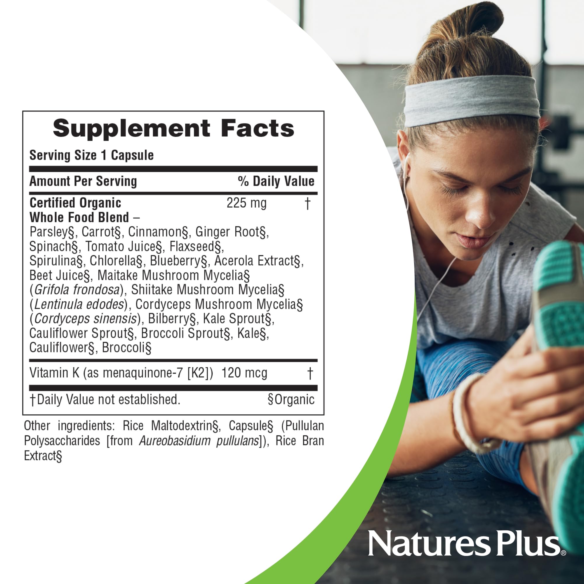 Nature's Plus Sol Garden Vit K2 120 mcg V Capsules, 60 Count NaturesPlusAu supplements